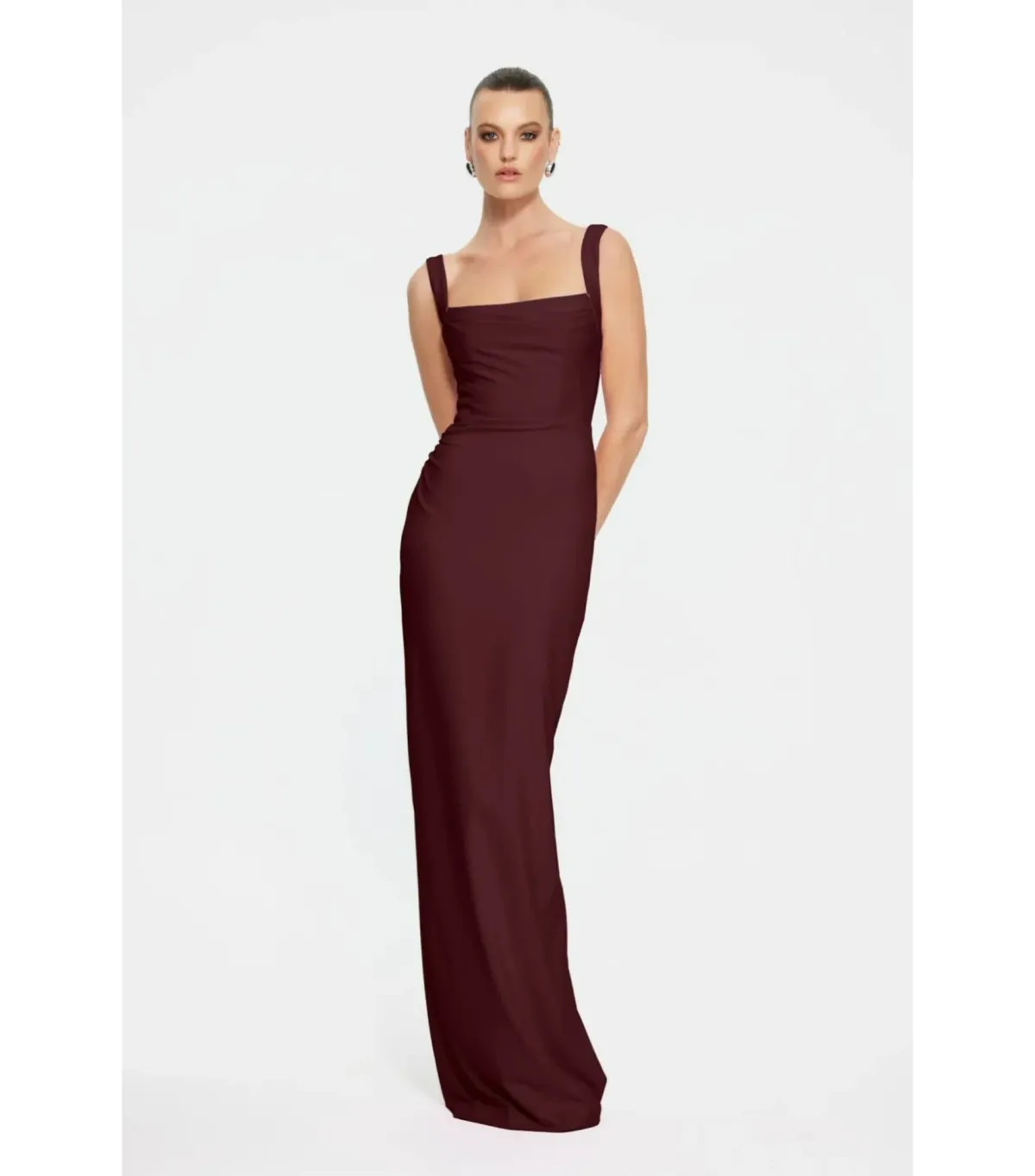 Effie Kats Marbella Maxi Gown in Wine Size AU 6 - Image 1