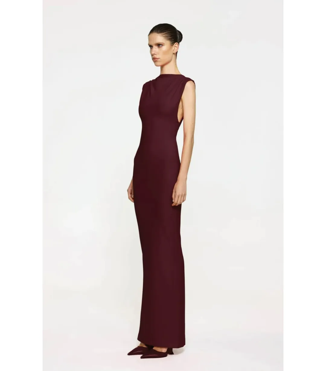 Effie Kats Audrey Maxi Gown in Wine Size AU 6 for rent on The Volte - main image