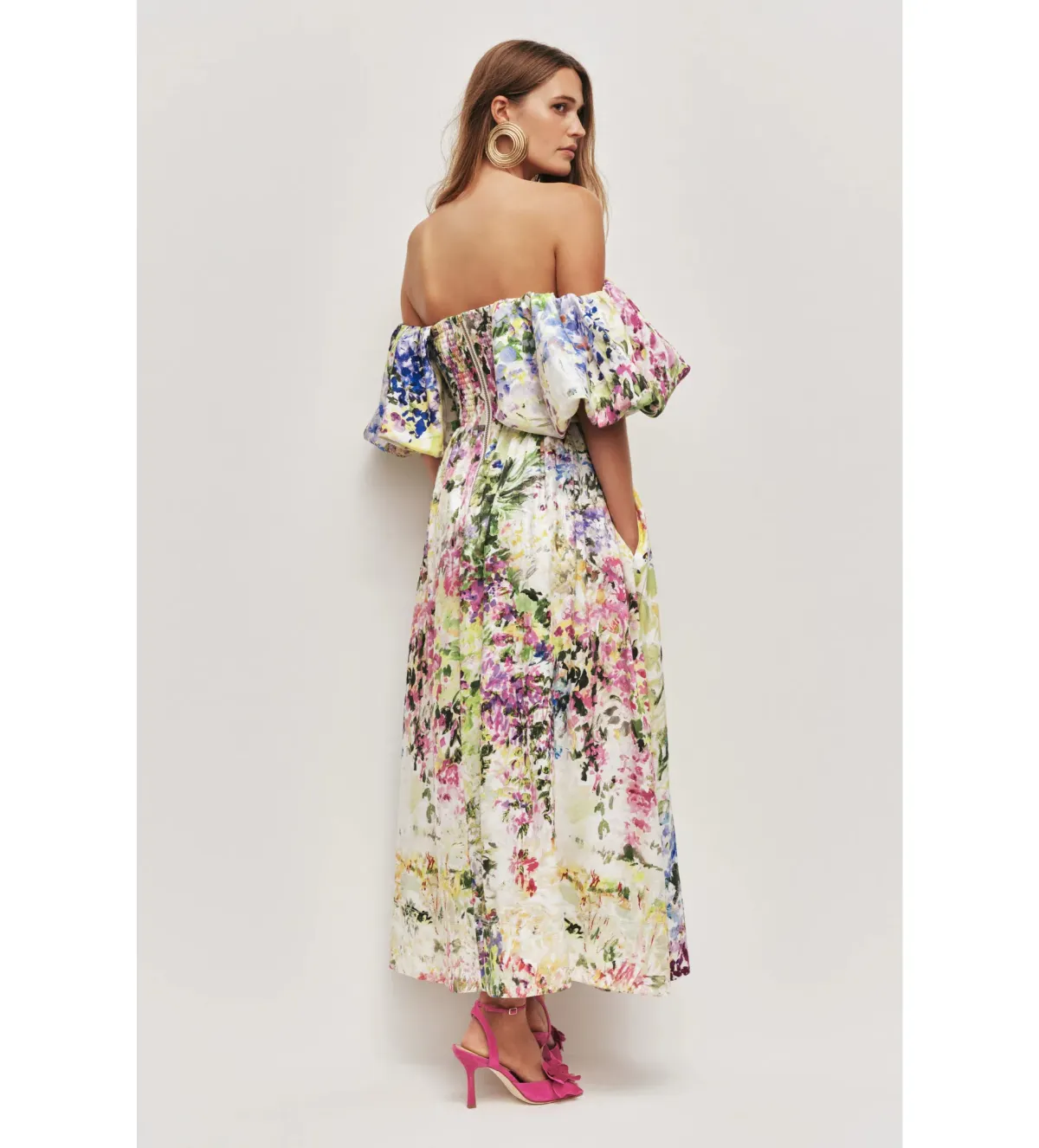 Aje Adina Midi Dress Lavandula Size AU 10 - Image 3