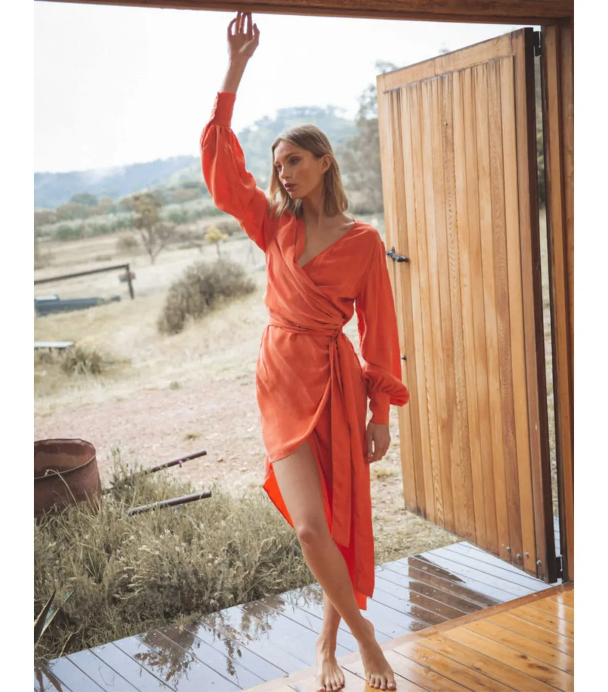 Winona Mirabelle Asymmetrical Dress Orange Size AU 8  - Image 1