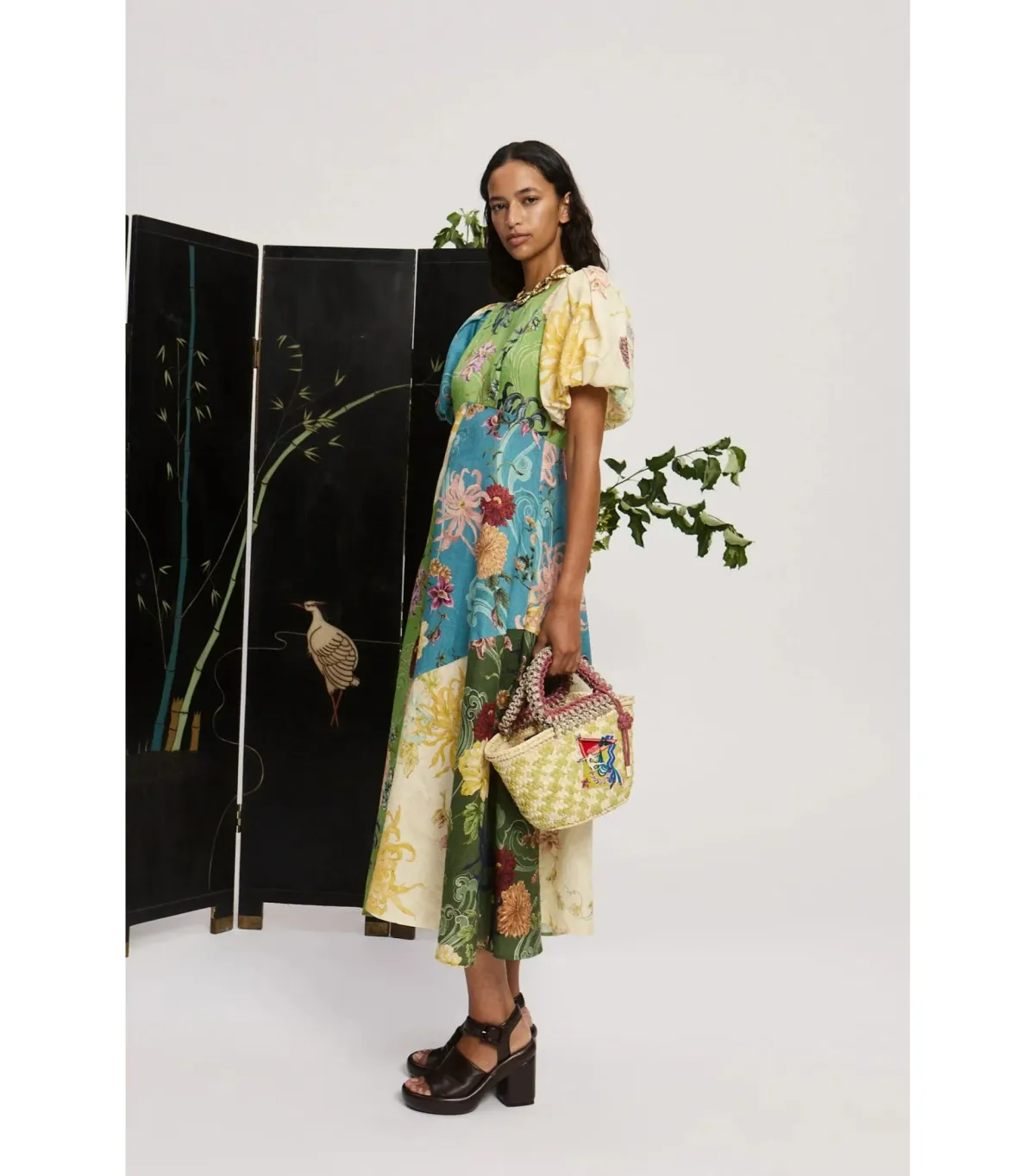 Alemais Avery Spliced Midi Dress Multi Size AU 10 - Image 3