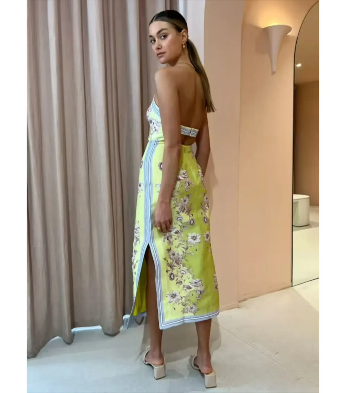 Alemais Marlow Bodice Midi Dress Print Size AU 6 - Image 4