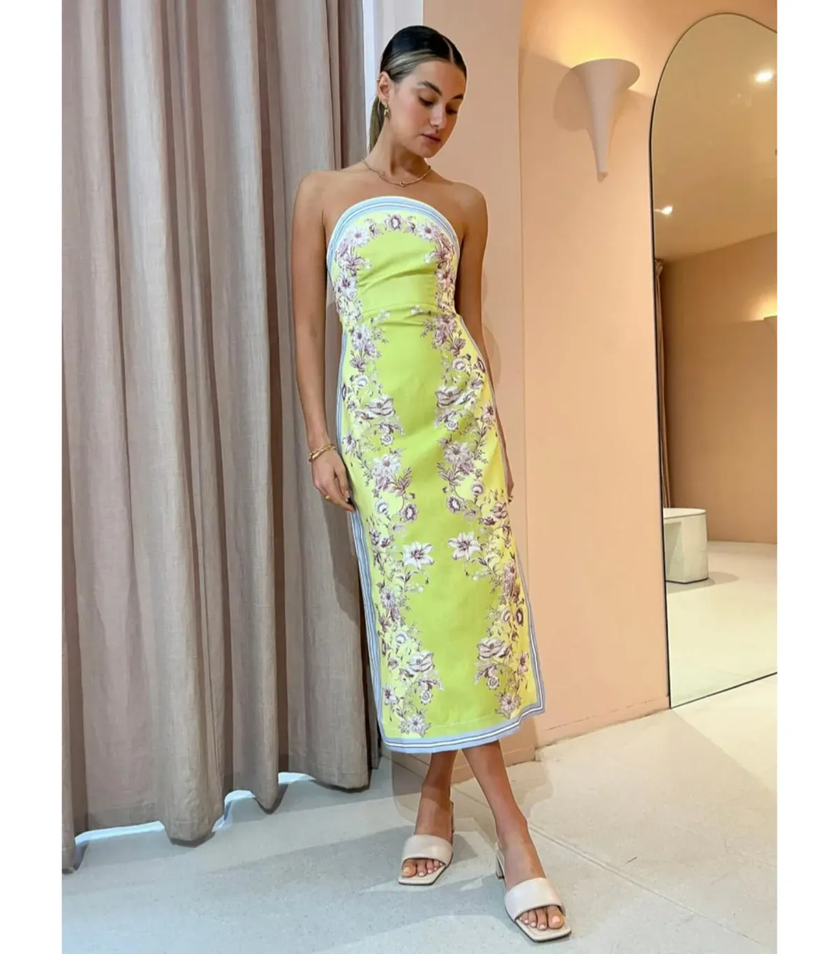 Alemais Marlow Bodice Midi Dress Print Size AU 6 - Image 3