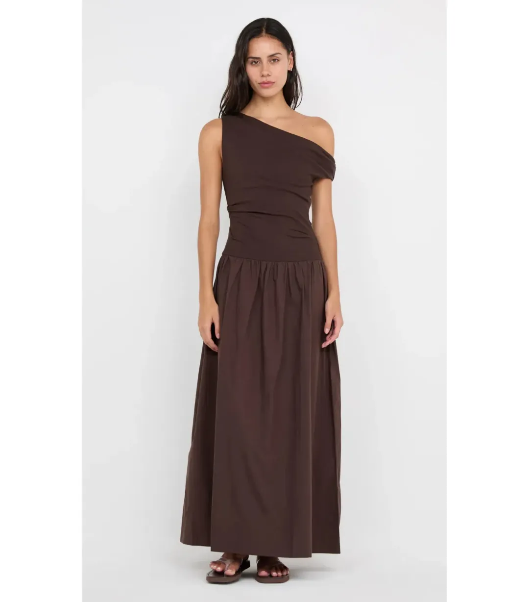 Bec & Bridge Freya Asym Maxi Dress in Dark Chocolate AU 10 for rent on The Volte - main image
