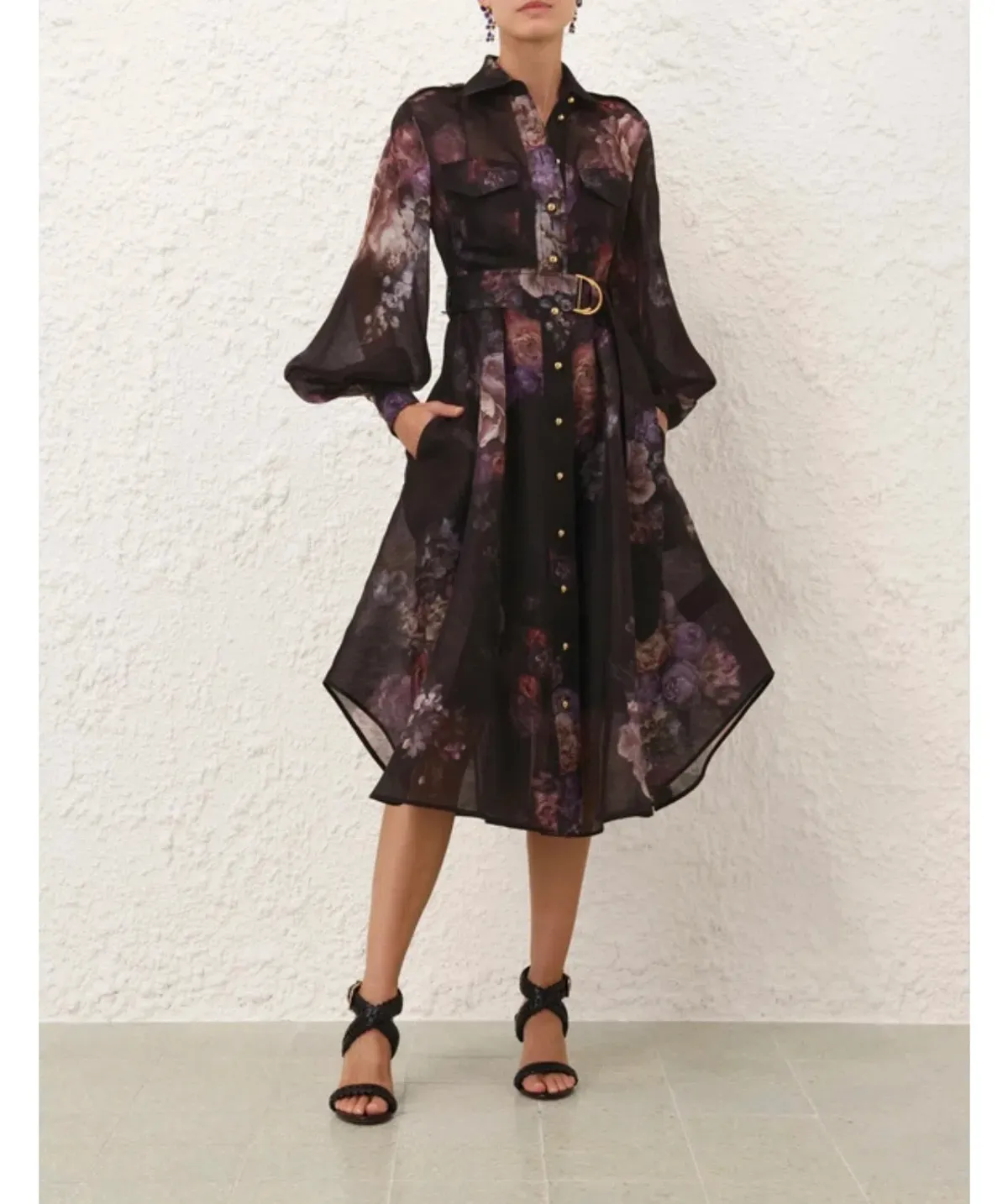 Zimmerman dream utility shirt dress. black size 1 (8-10) - Image 2