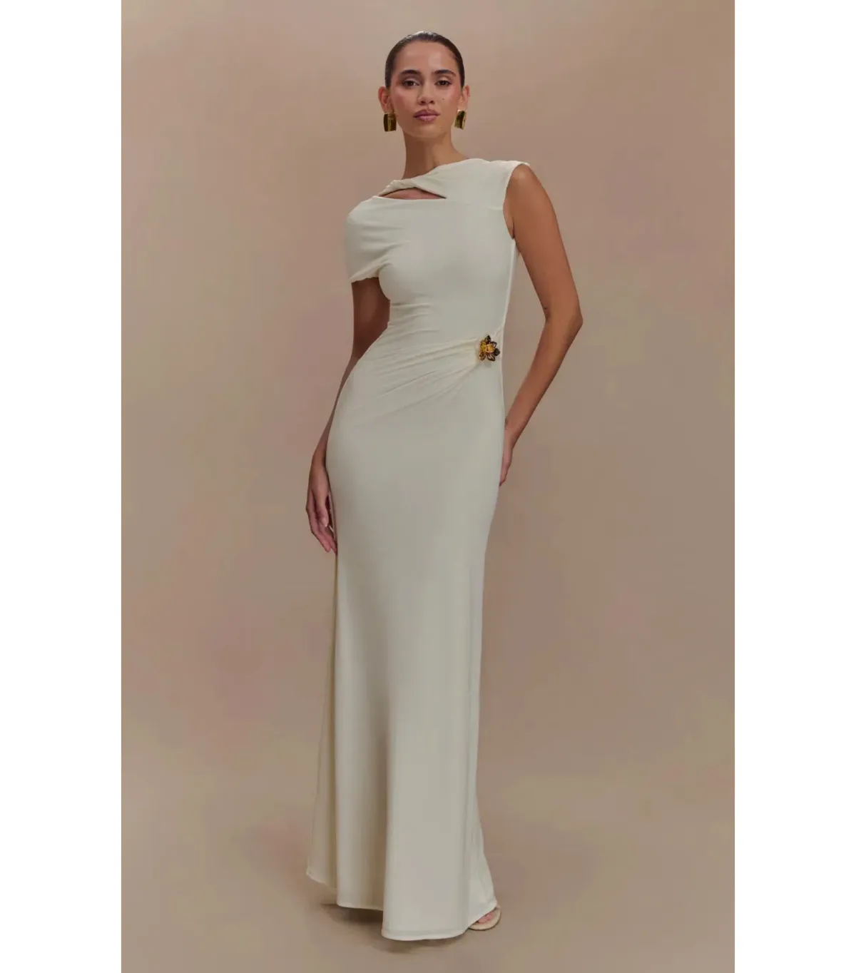 Meshki Kaida Slinky Maxi Dress Ivory Size S / AU 8 - Image 1