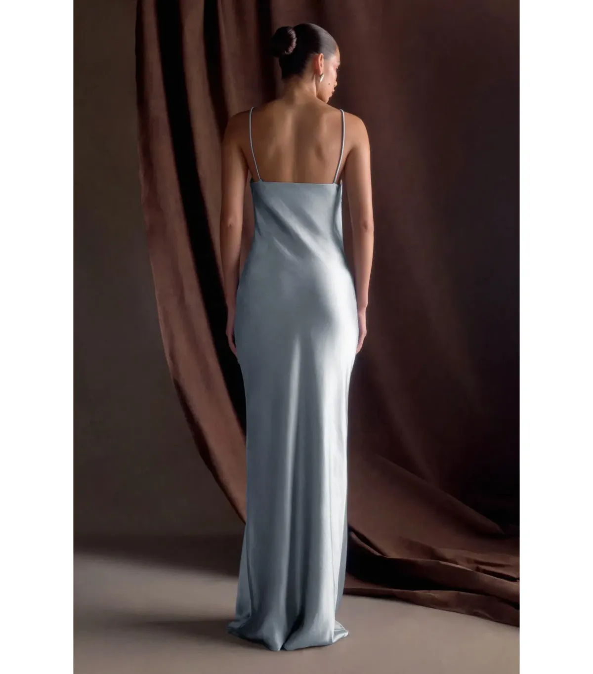 Meshki Lilly Sweetheart Satin Maxi Dress Frosted Blue Size S / AU 8 - Image 3