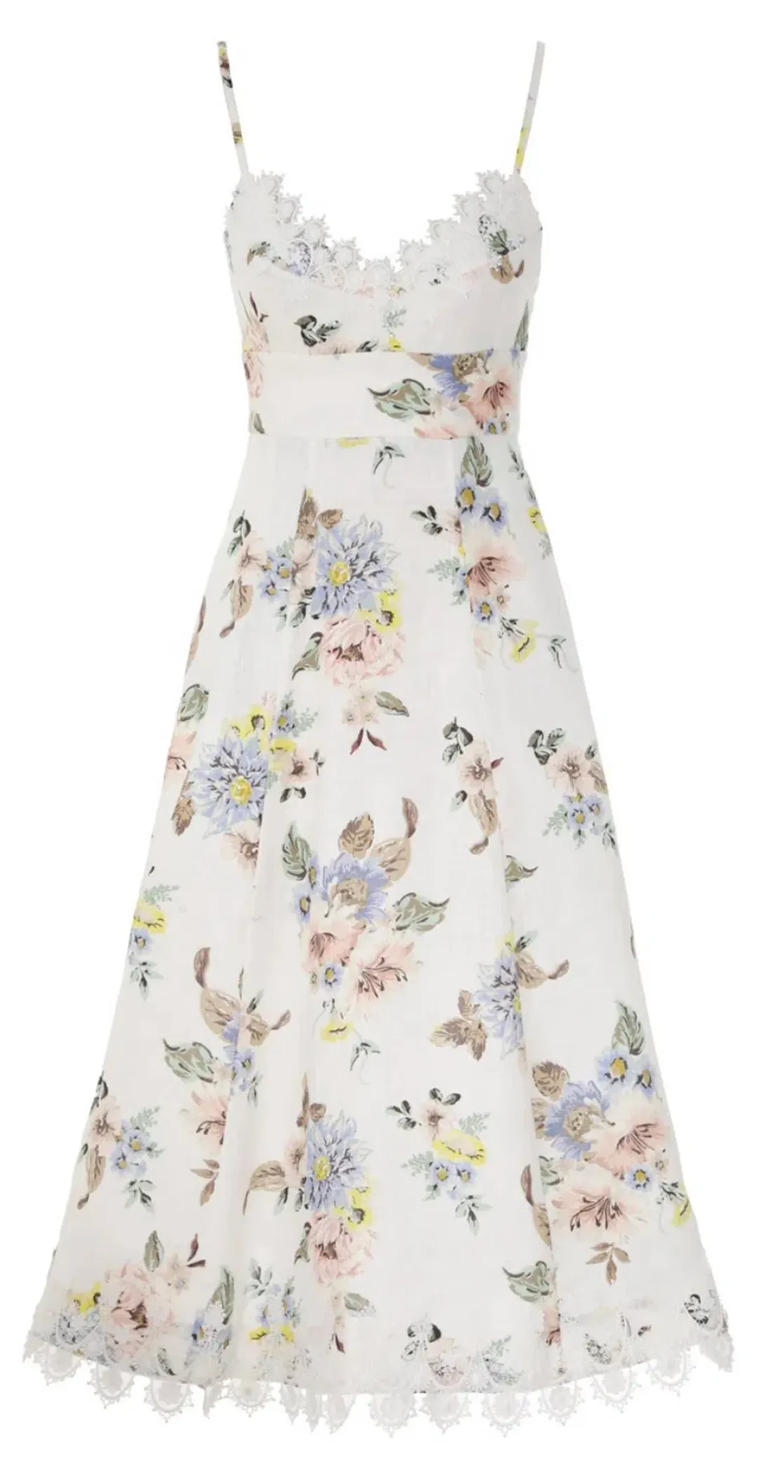 Zimmermann Appliqué Picnic Dress Blue Floral Size 0/Au 8  for rent on The Volte - main image