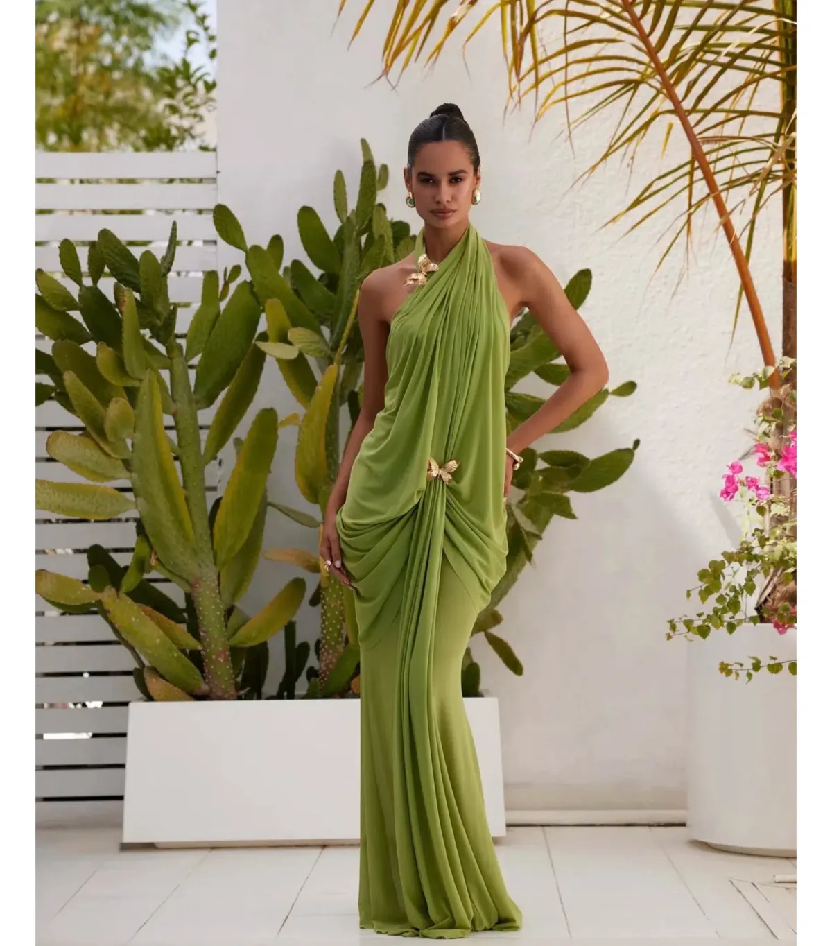 Abyss by Abby Debut Maxi Dress Green Size AU 8 - Image 1