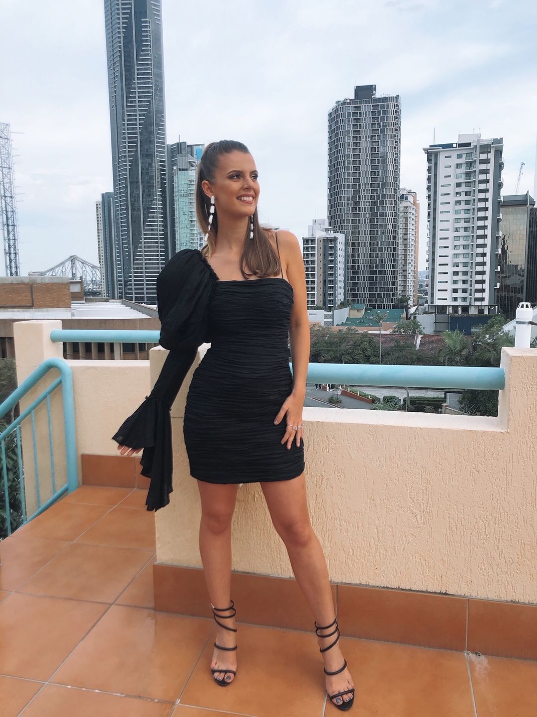 Aje Olearia Mini Dress Black Size 8 for rent on The Volte - main image
