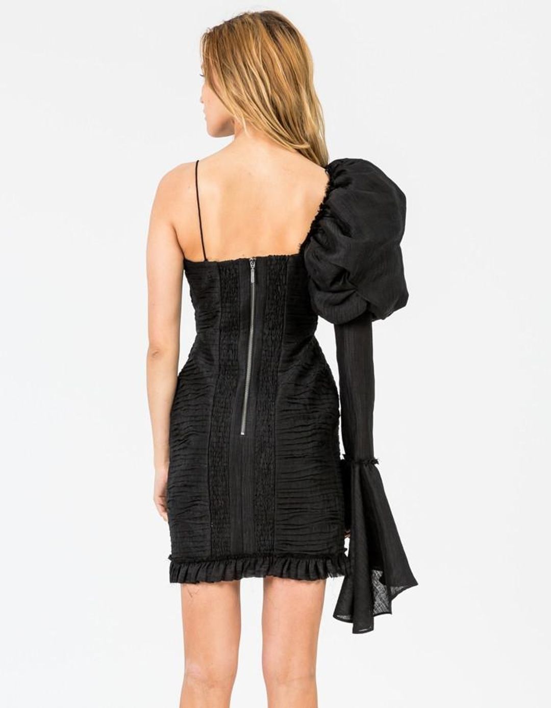 Aje Olearia Mini Dress Black Size 8 for rent on The Volte - main image