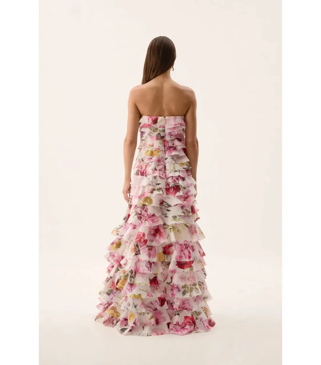 Aje Fleur Pleated Maxi Gown in Collage Floral Size AU 4 for rent on The Volte - main image