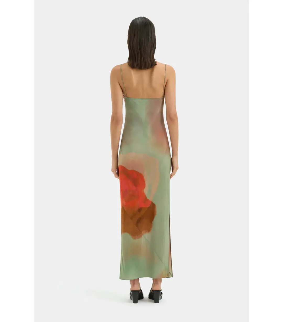 Sir the Label Calle Slip Midi Dress in Acquerello Print Size AU 10 for rent on The Volte - main image