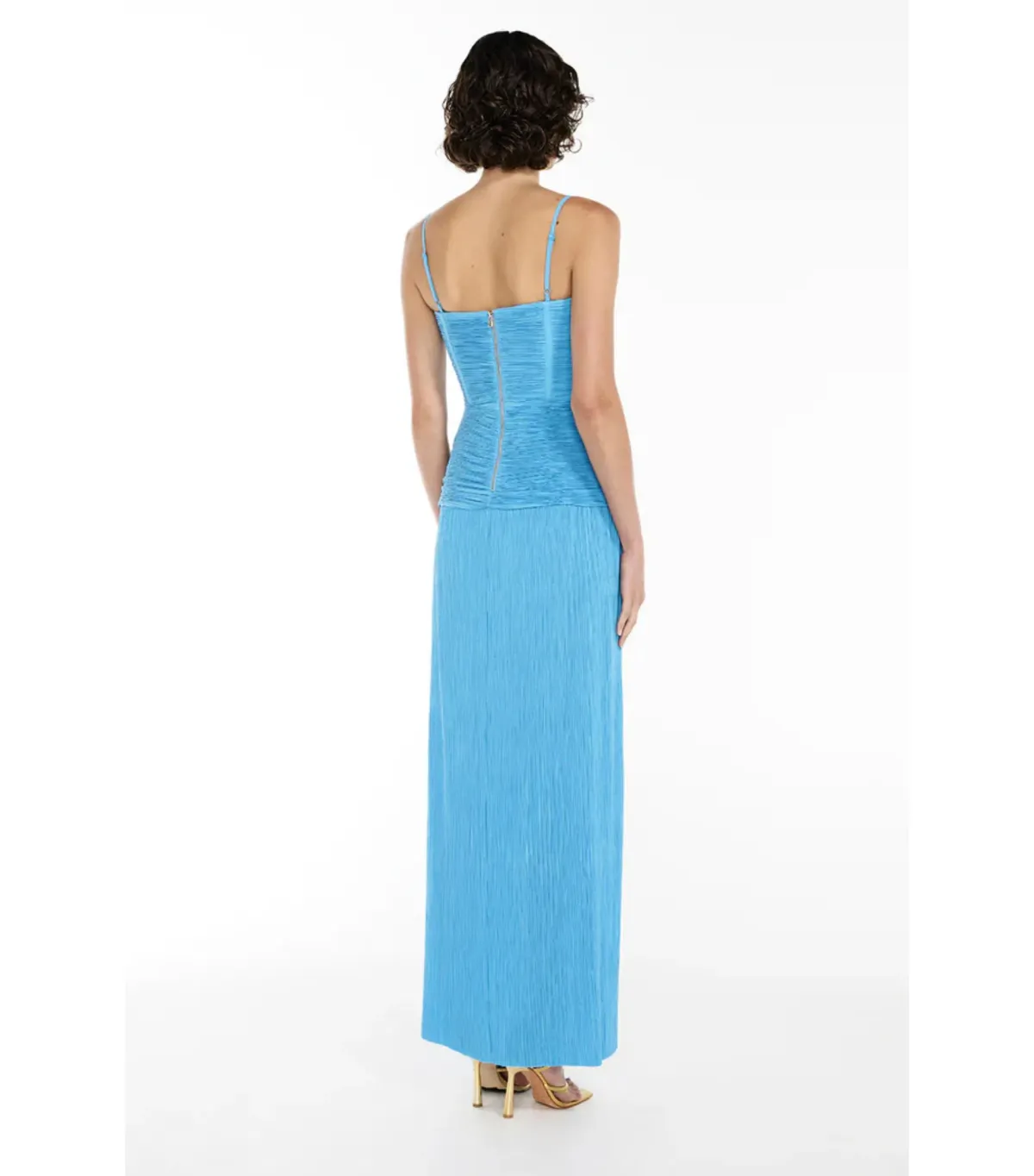Manning Cartell Double Time Pleat Maxi Dress in Cerulean Blue Size AU 12 - Image 3