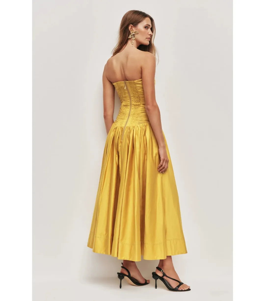 Aje Marigold Midi Dress in Chartreuse Size AU 6 for rent on The Volte - main image