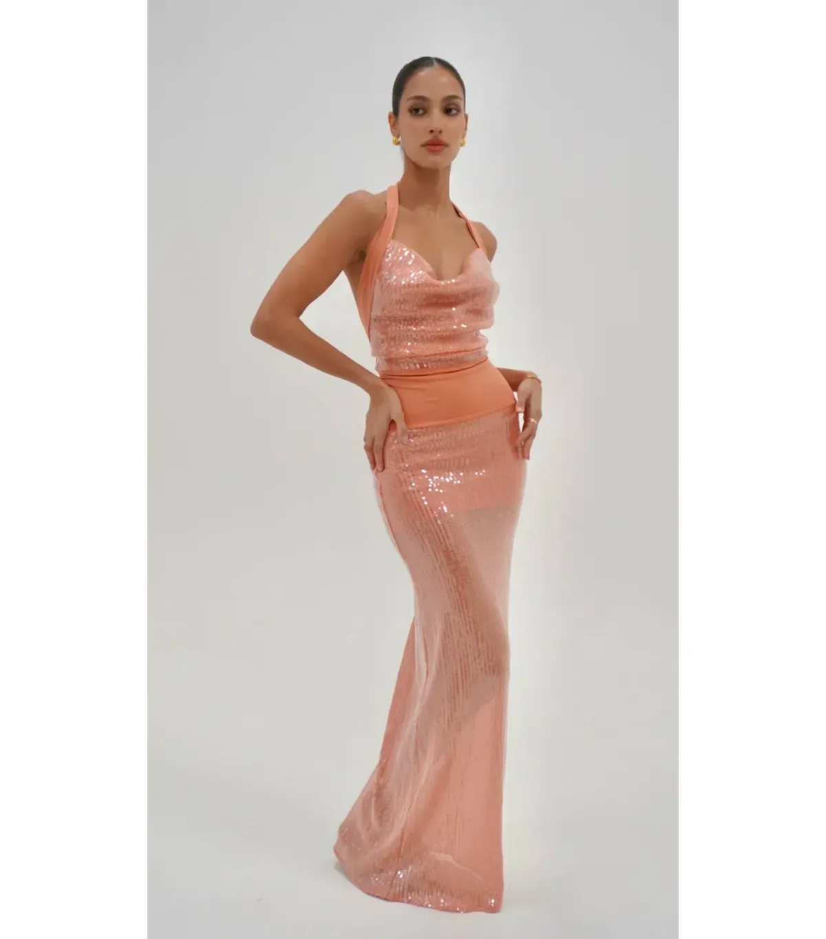 Deconduarte RTW Lilou Maxi Gown in Coral Size AU 8 - Image 1