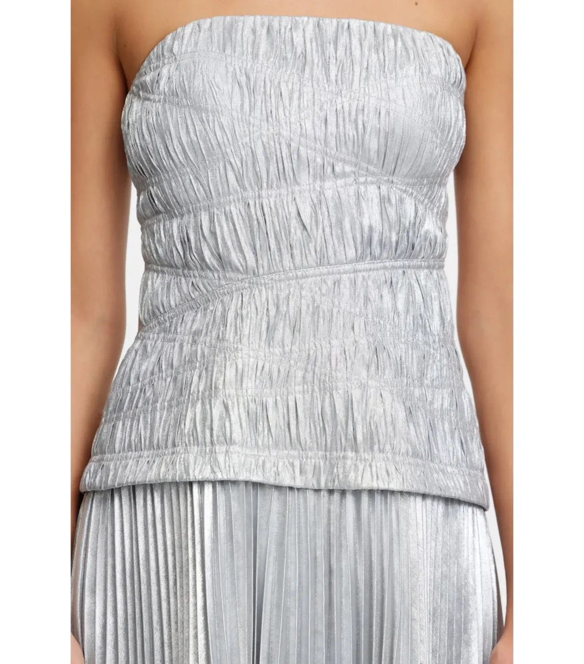 Acler Rockland Midi Dress in Dove Metallic Size AU 10 - Image 4