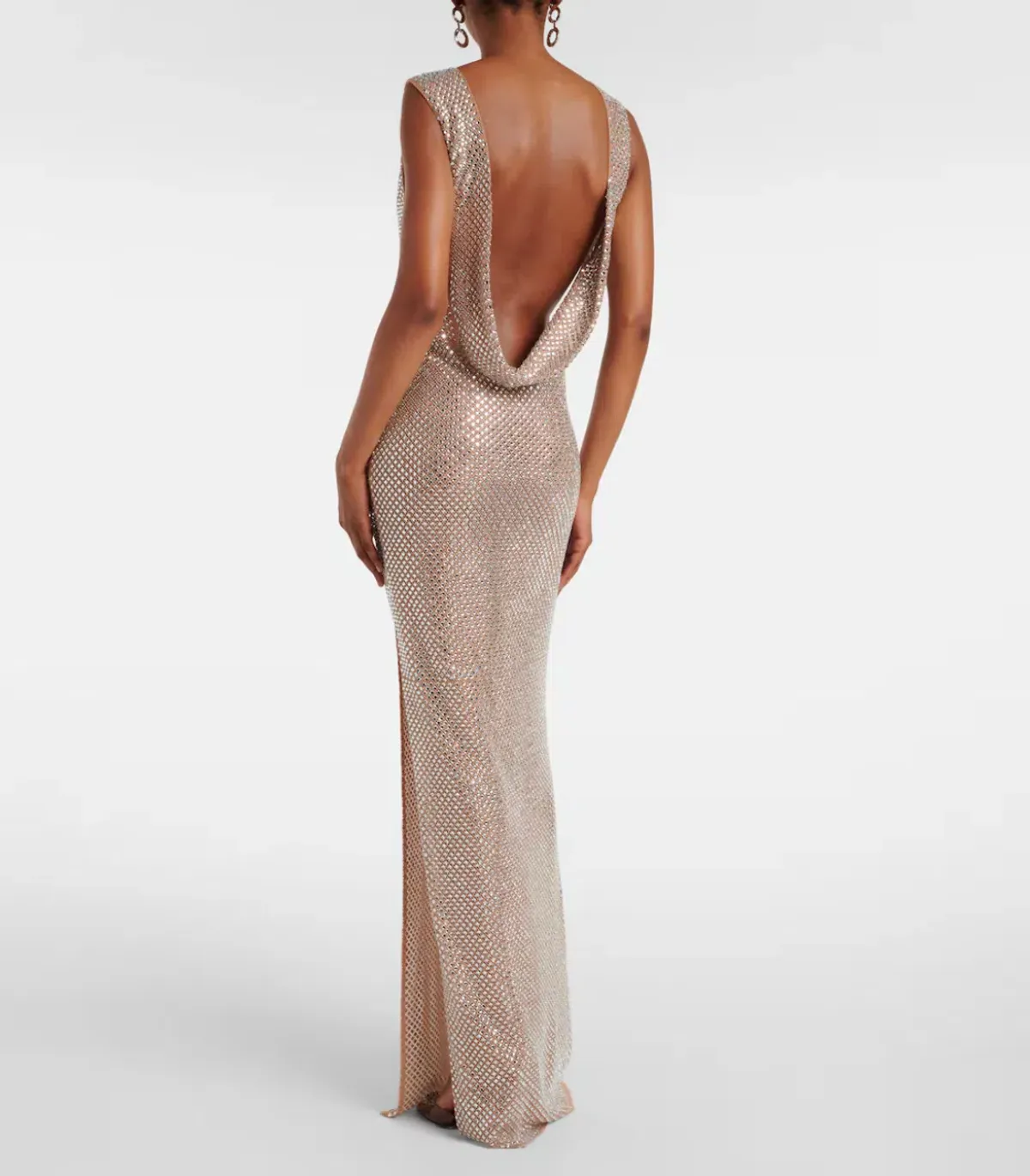 Self Portrait Maxi Dress Rhinestone Gown UK10 Fits AU8-12  - Image 3