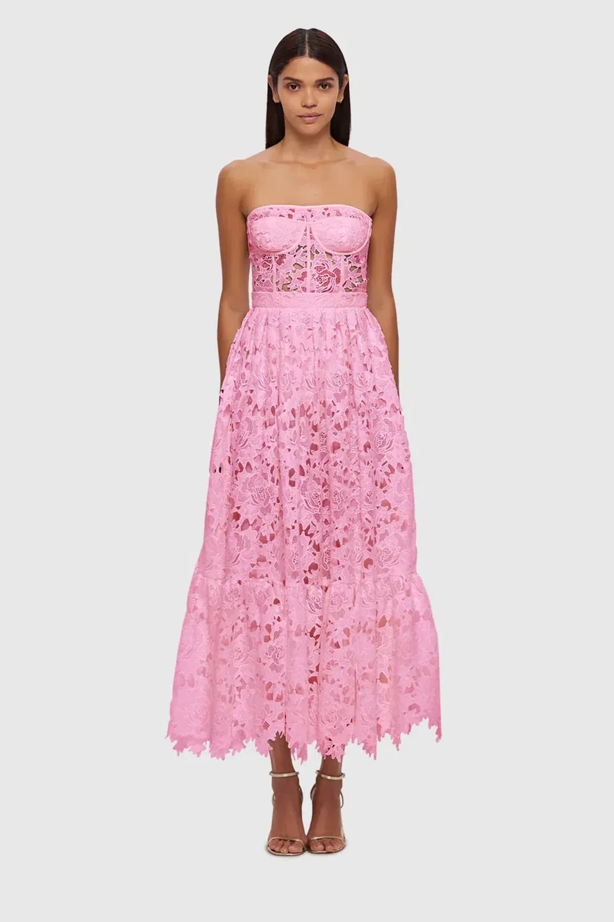 Leo Lin Emilia Bustier Dress Pink Size AU 12 - Image 1