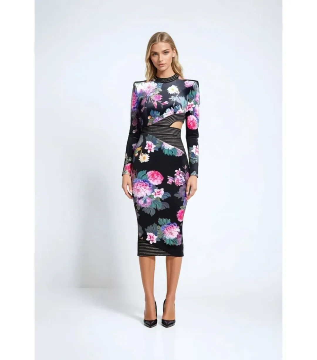 Zhivago Message To Love Floral Dress Black Size AU 12 for rent on The Volte - main image