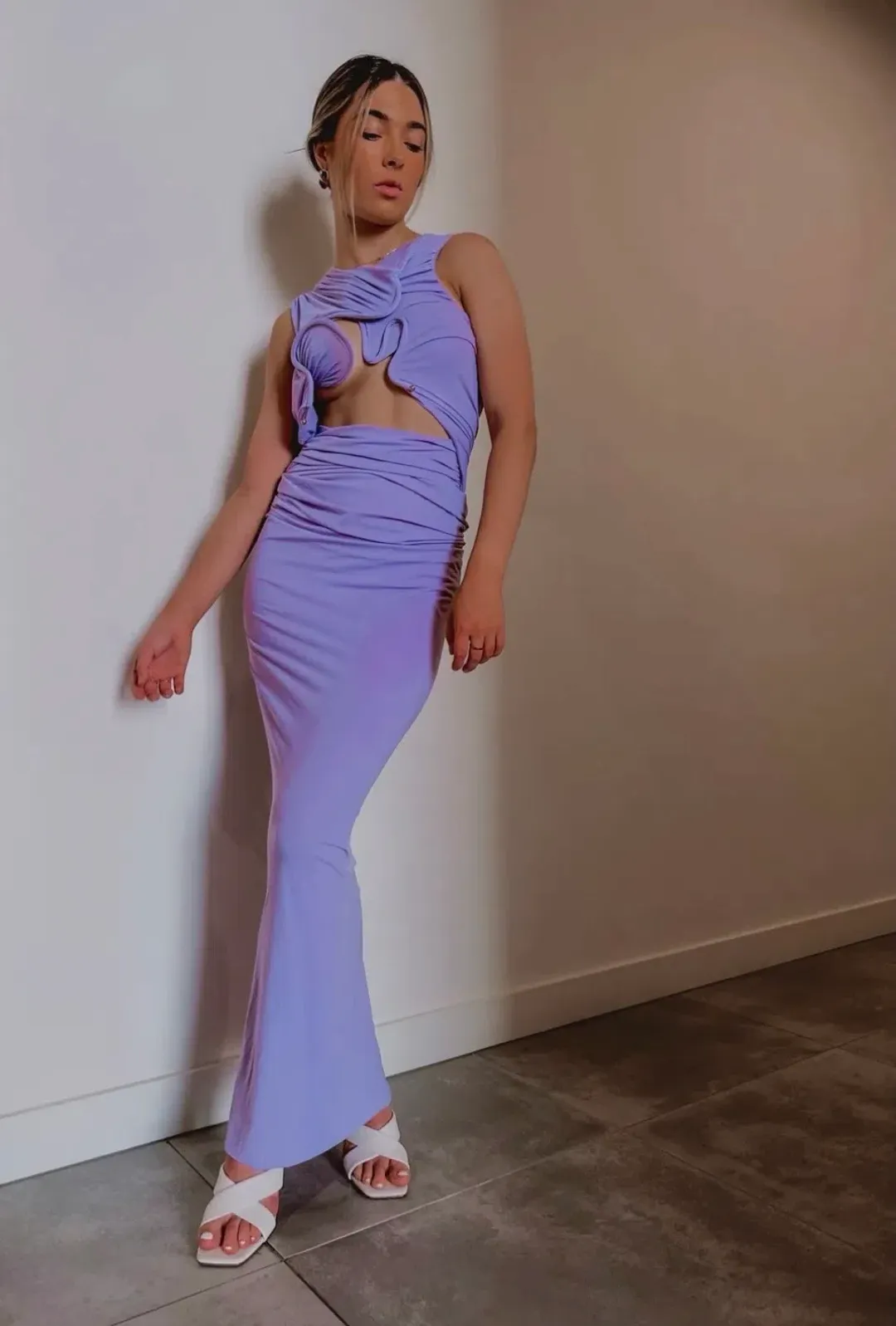 Christopher Esber Venus Tank Dress Lilac Size 10  for rent on The Volte - main image