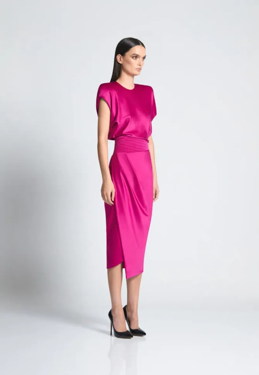 Zhivago Bondi Midi Dress Fuschia Size 12 for rent on The Volte - main image