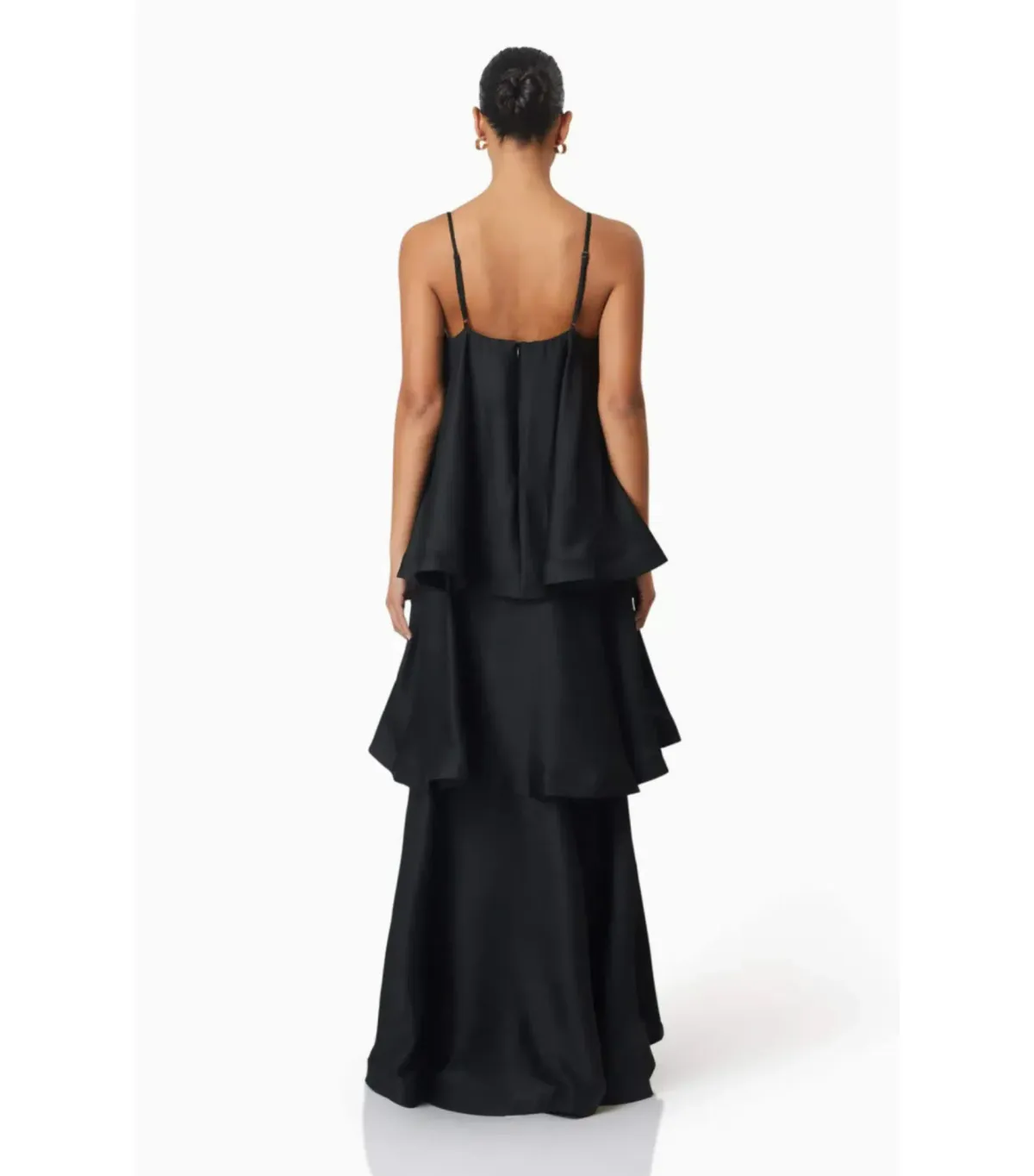  Elliatt Tilly Tiered Maxi Dress Black Size AU 12 - Image 4