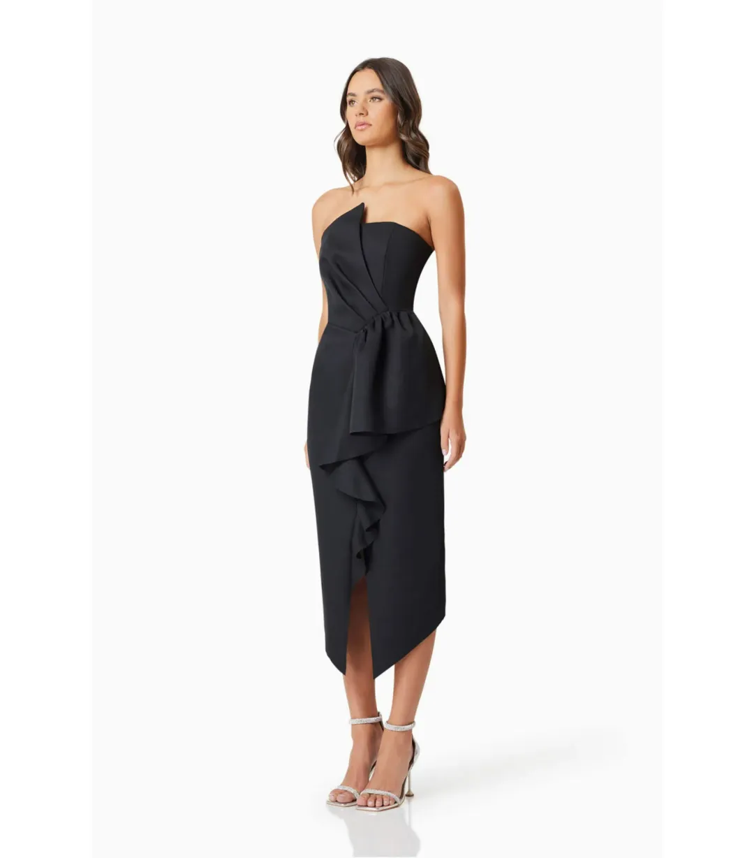 Elliatt Reception Midi Dress Black Size AU 12  for rent on The Volte - main image