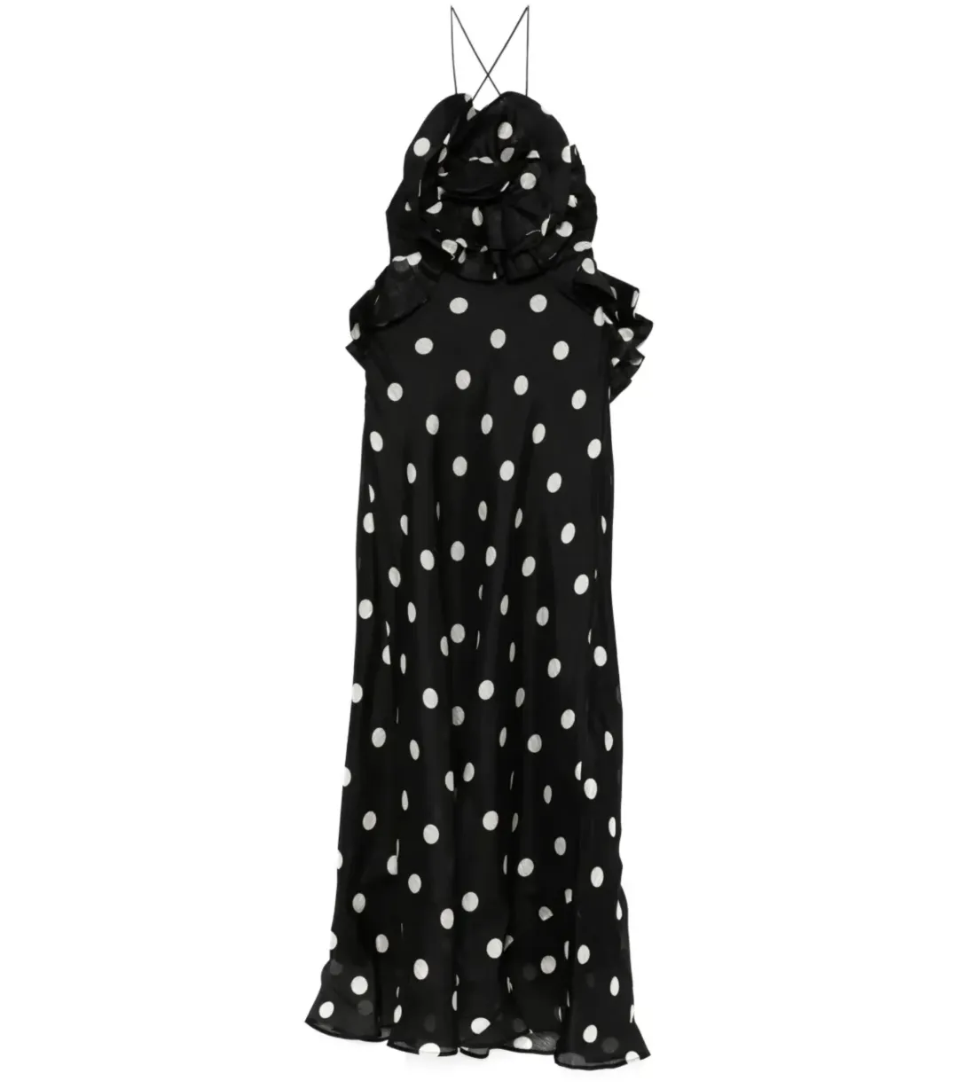 Zimmermann Crush Ruffle Halter Maxi Gown Polka Dot Size 2 / AU 12 for rent on The Volte - main image