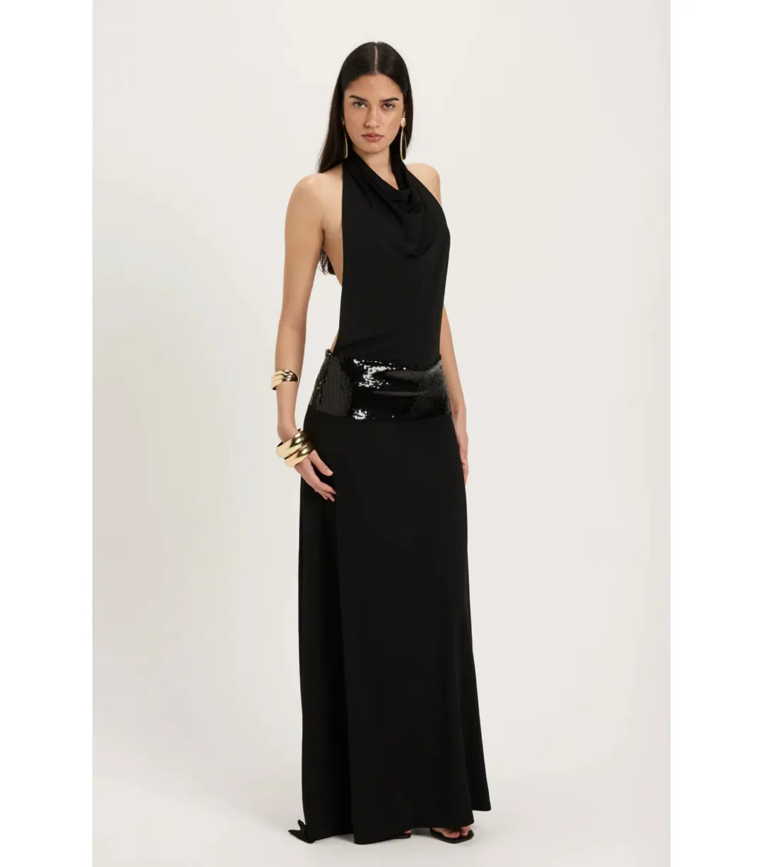 Ance Gria Adele Maxi Gown Black Size AU 6 for rent on The Volte - main image