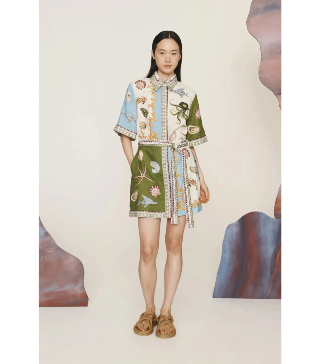 Alemais Bath House Mini Dress Multi Size AU 16 for rent on The Volte - main image