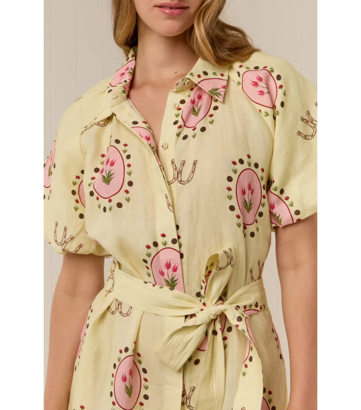 Palm Noosa Marla Maxi Dress in Savanna Tile Yellow Size AU 8 - Image 3