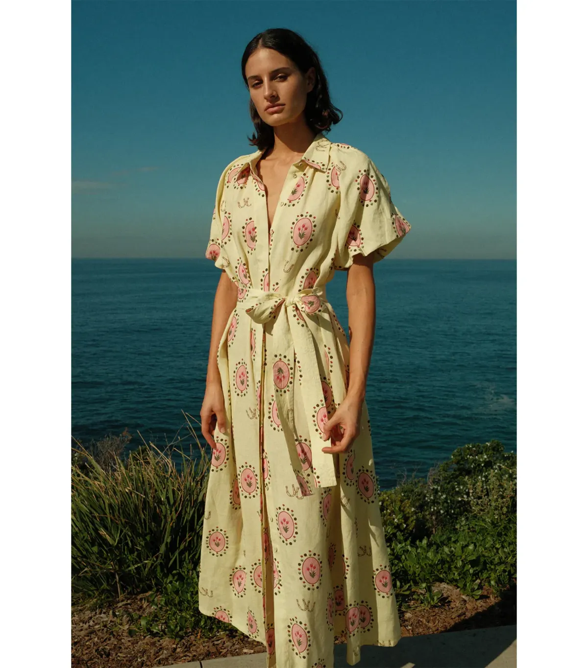 Palm Noosa Marla Maxi Dress in Savanna Tile Yellow Size AU 8 - Image 5