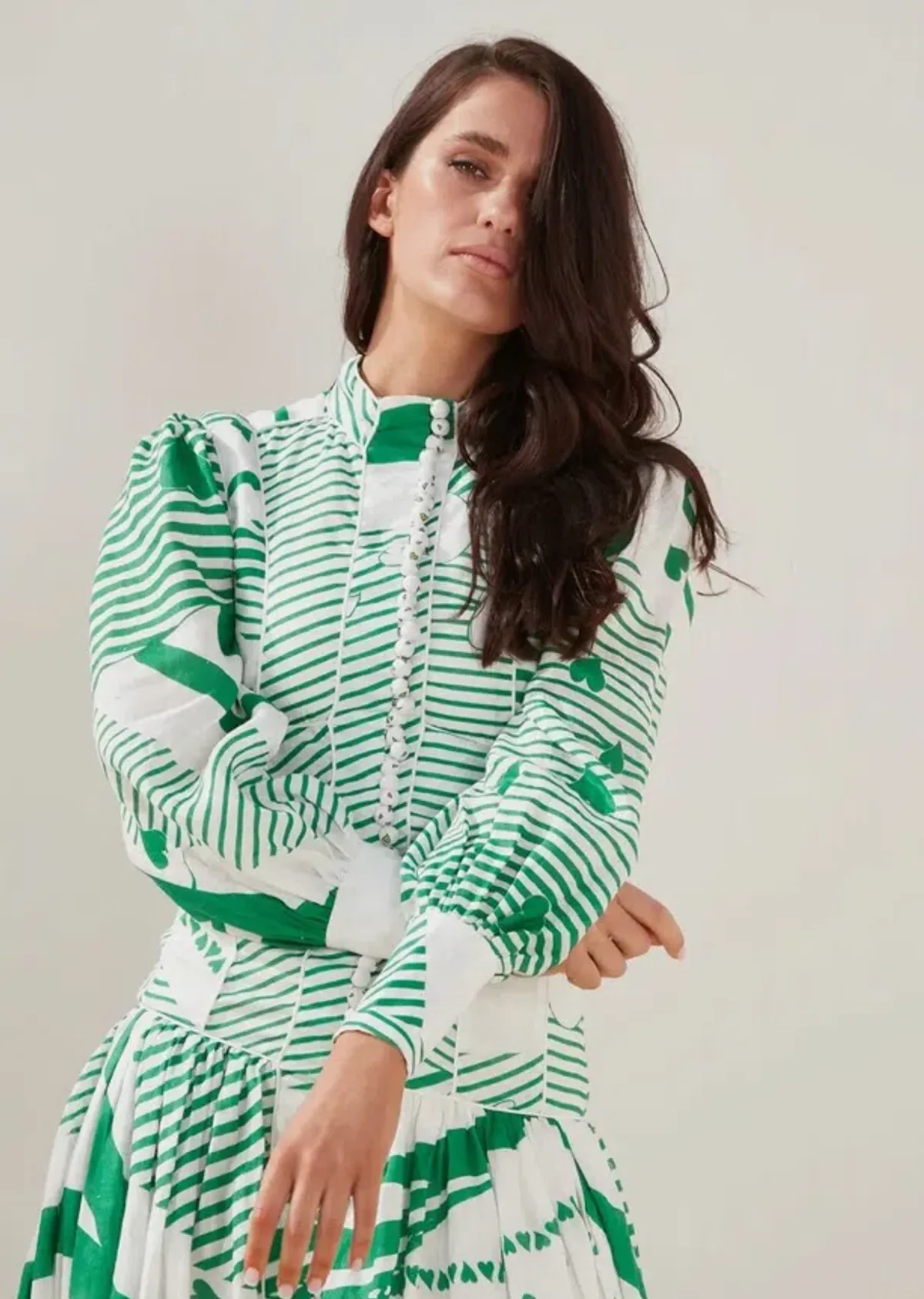 Mackenzie Mode Button Me Up Maxi Dress Green With Envy Size AU 14 - Image 3