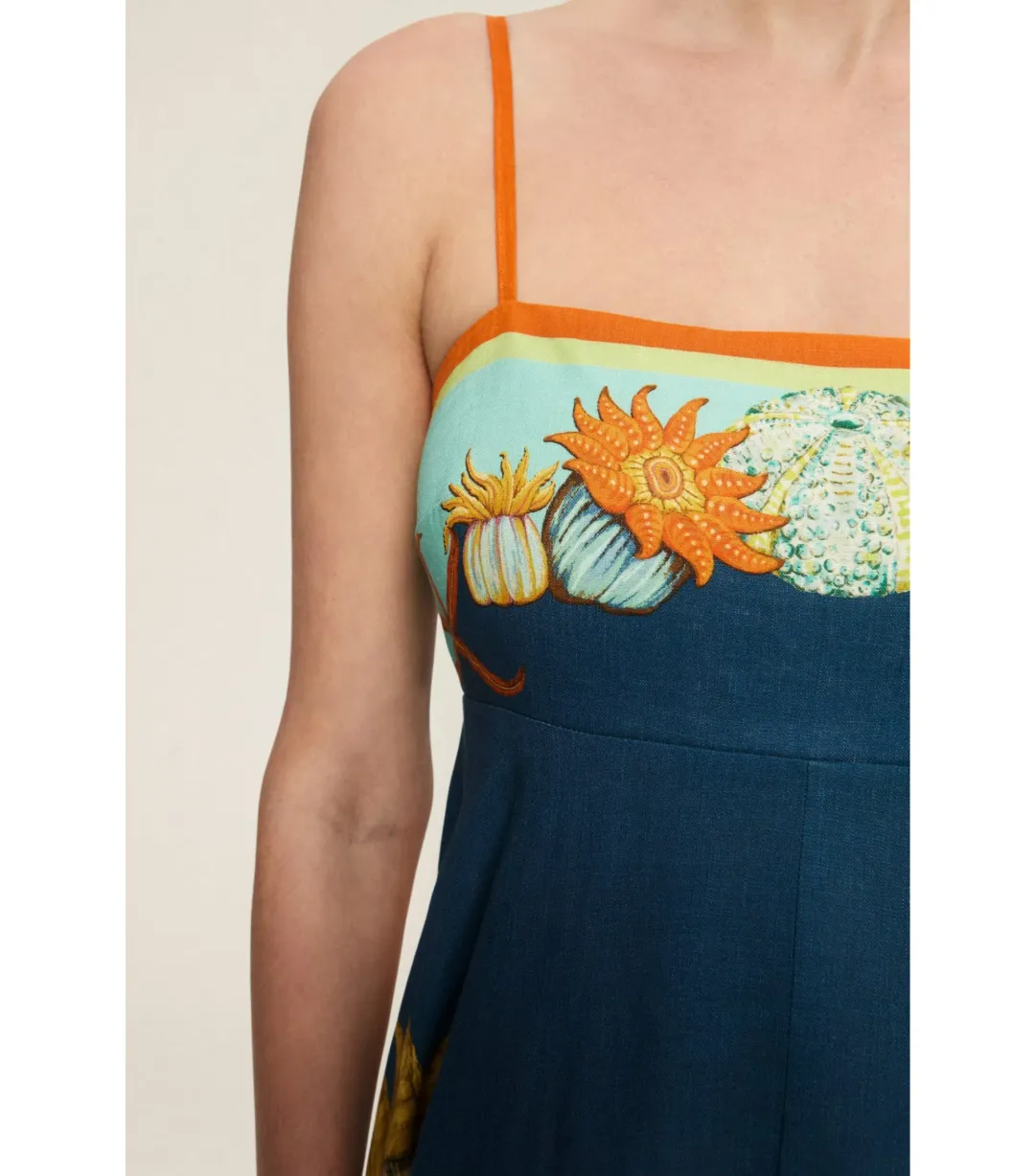 Alemais Dorian Midi Sundress Navy Size AU 8 for rent on The Volte - main image