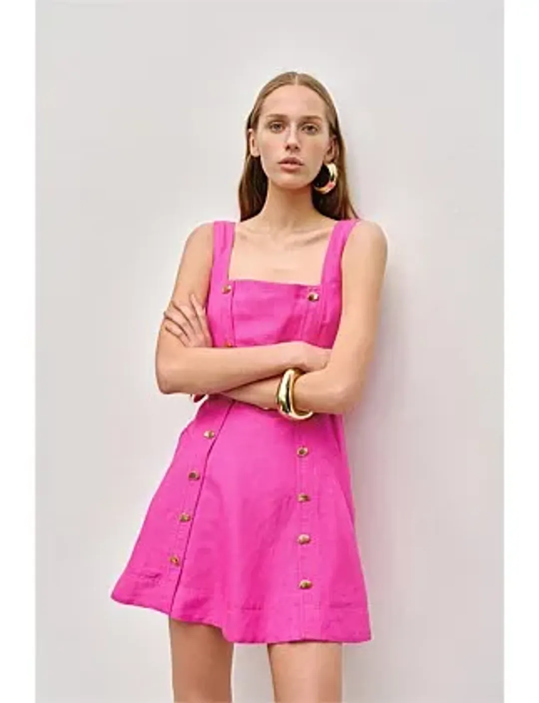 Aje Prisma Utility Mini Dress Pink Size 14 for rent on The Volte - main image