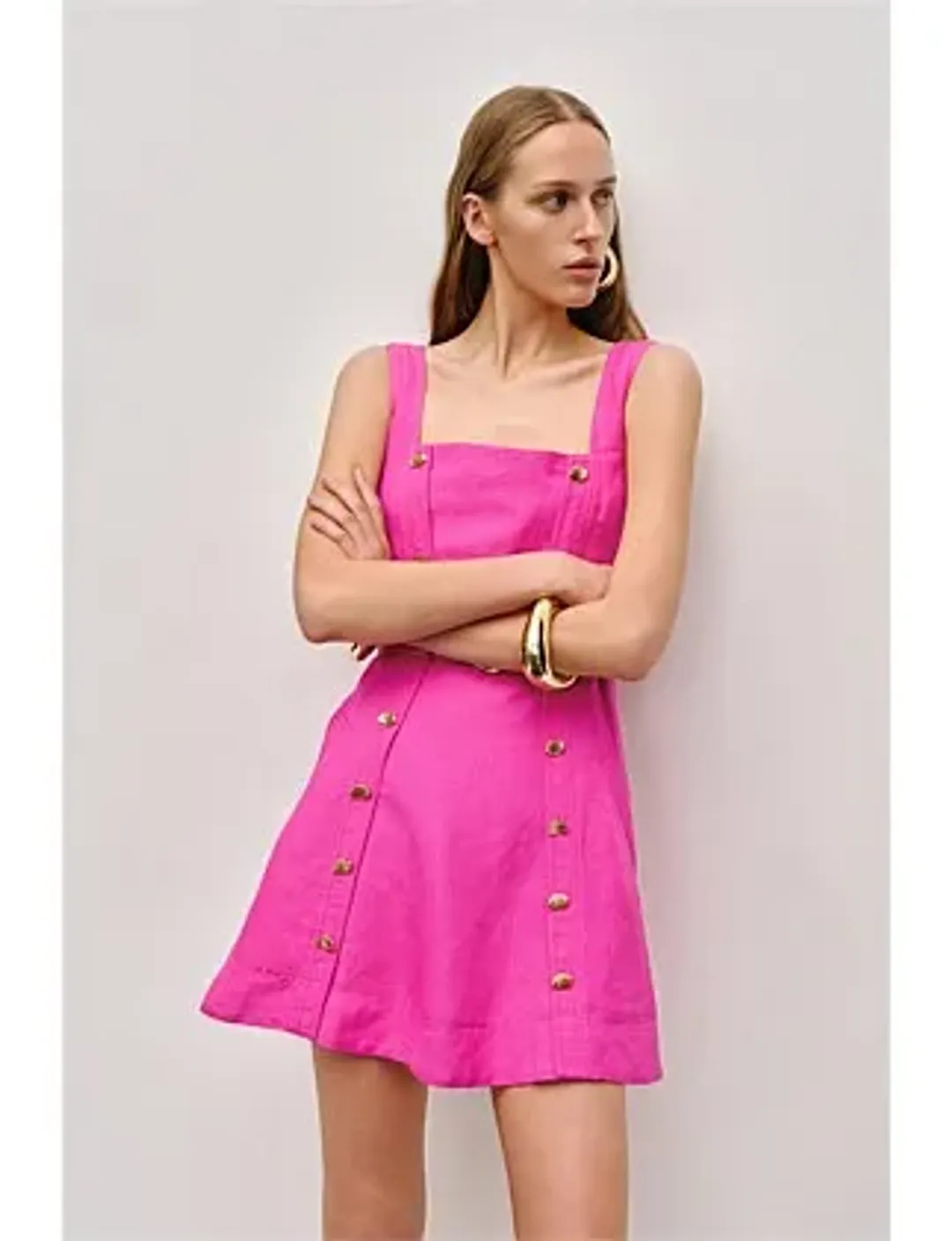 Aje Prisma Utility Mini Dress Pink Size 14 for rent on The Volte - main image