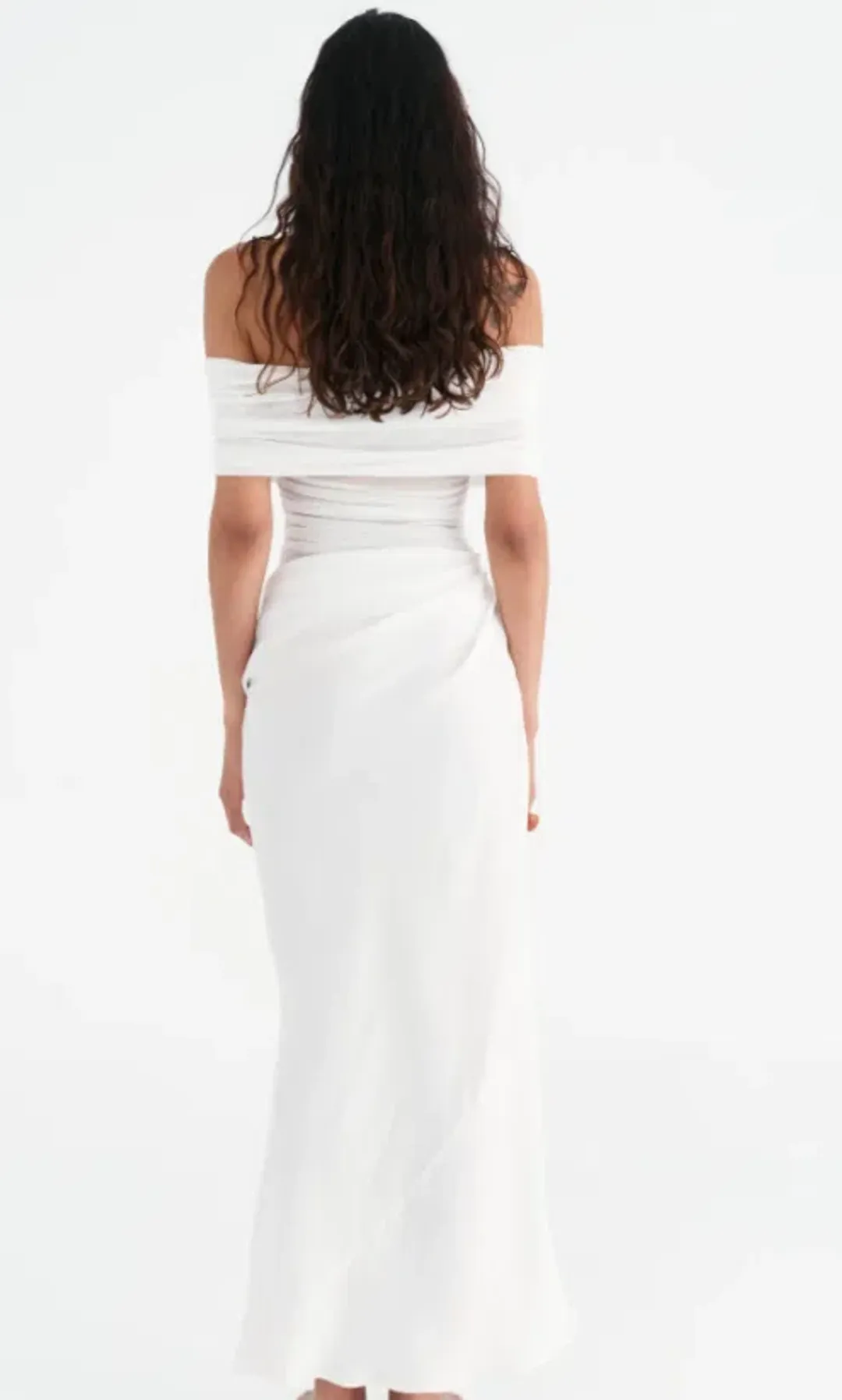 Benni Nico Off Shoulder Maxi White for rent on The Volte - main image