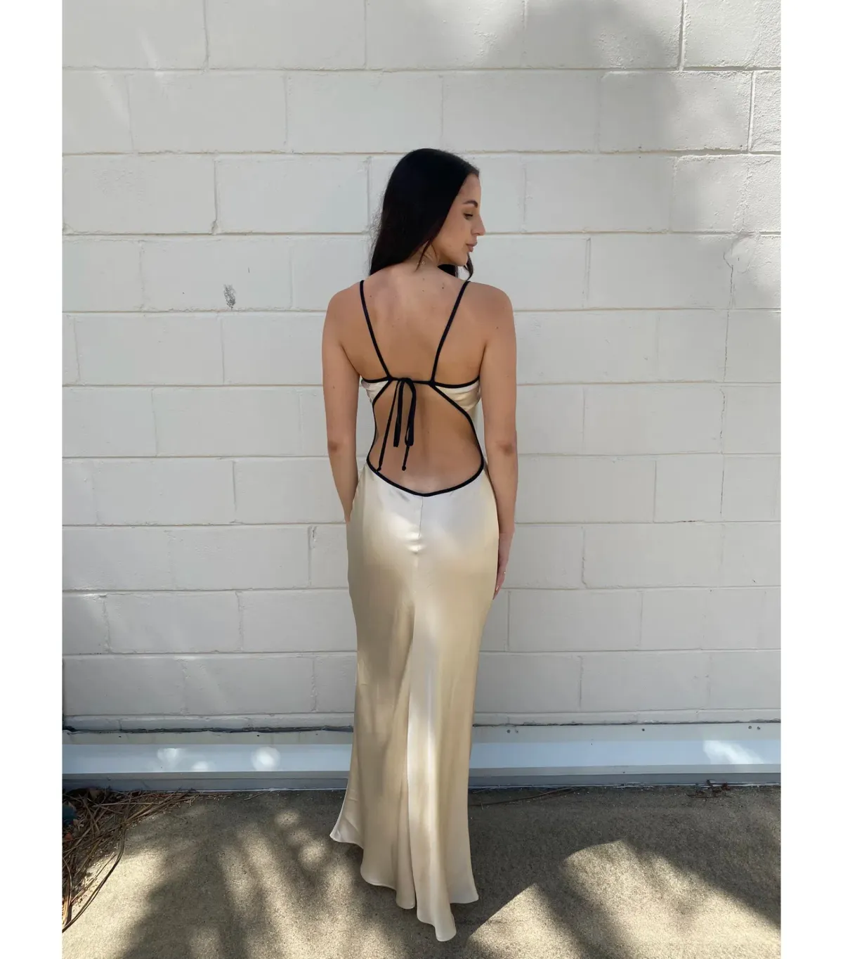 Bec & Bridge Cedar Maxi Dress Oyster/Black Size AU 6 - Image 2