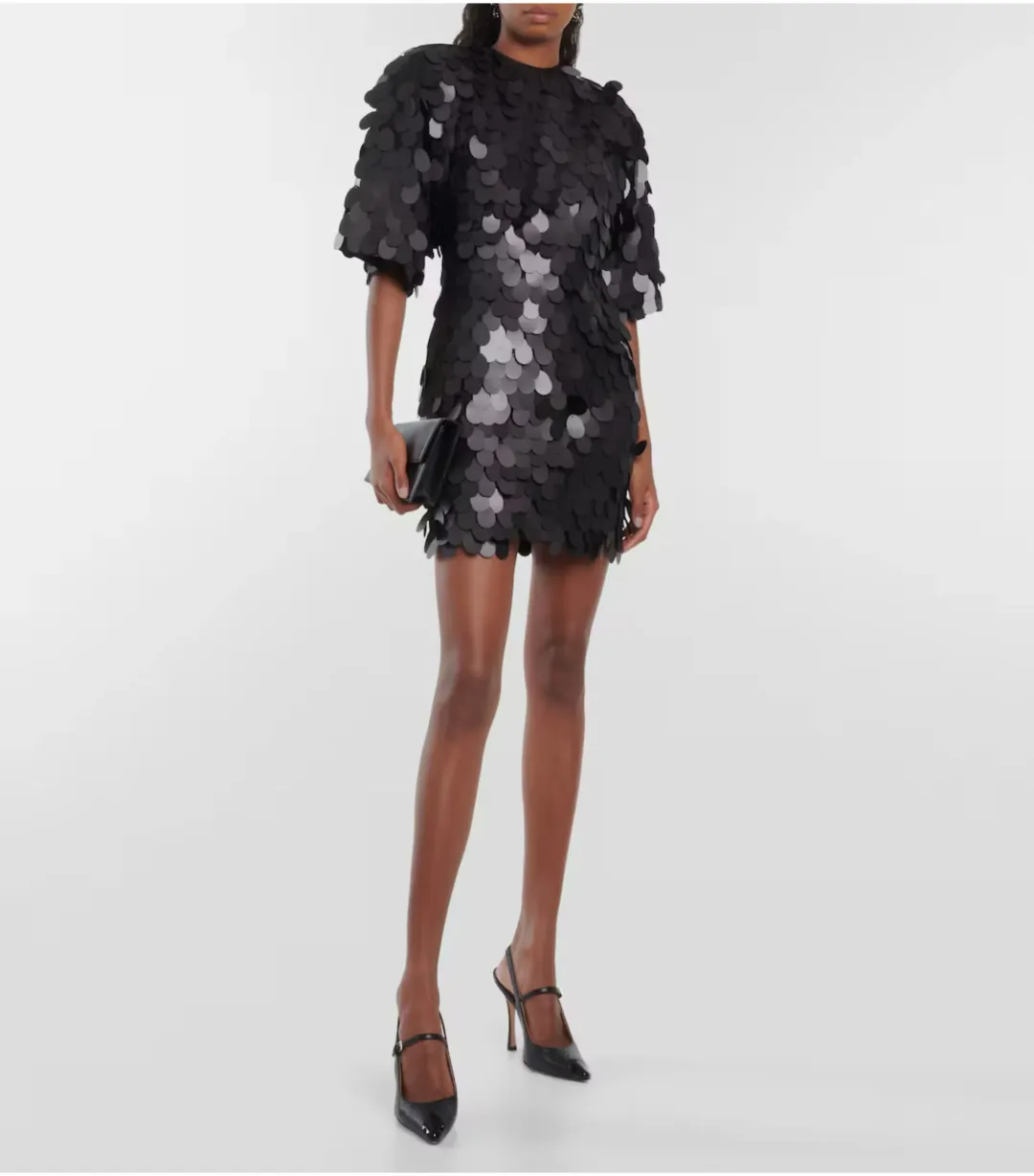 Rotate By Birger Christensen Sequined Mini Dress Black Size S / AU 8 for rent on The Volte - main image