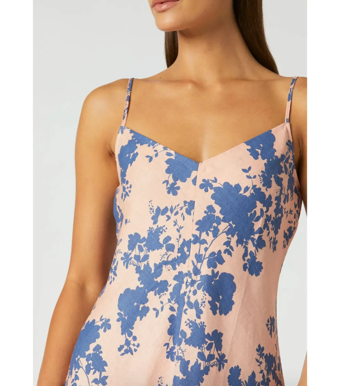 Scanlan Theodore Linen Floral Slip Maxi Dress Coral Size AU 6 for rent on The Volte - main image