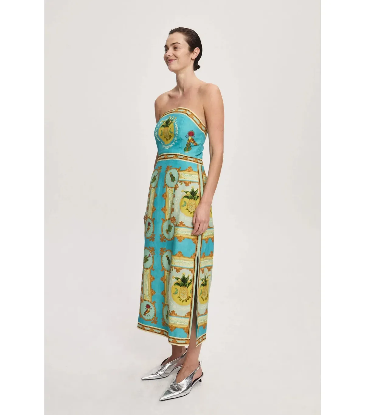 Alémais La Musica Midi Dress Exclusive Blue Print Size 10 - Image 2