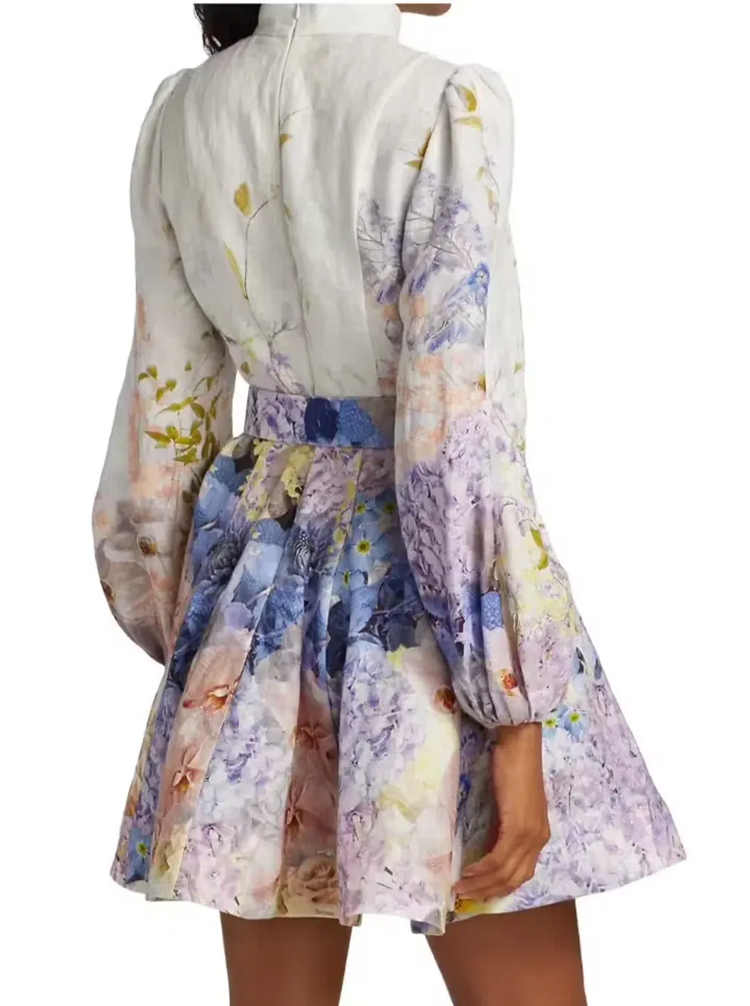 Zimmermann RHYTHMIC BUTTONED MINI DRESS PRINT SIZE 2 / AU 12 for rent on The Volte - main image