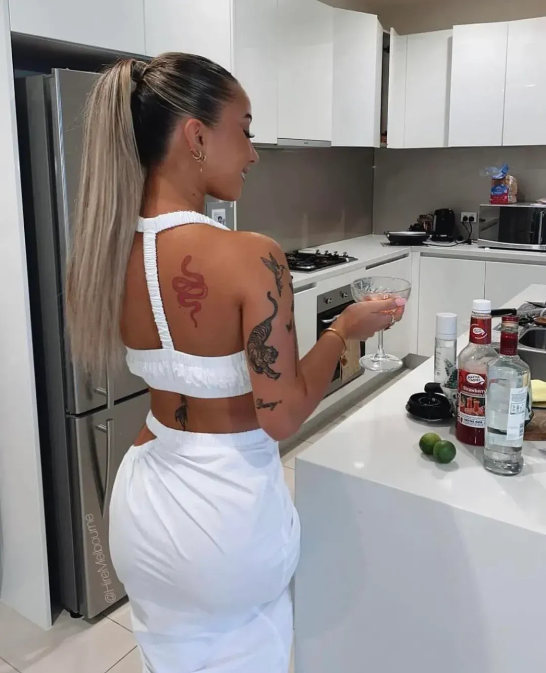 Natalie Rolt Nonny Crop and Addison Skirt in White for rent on The Volte - main image