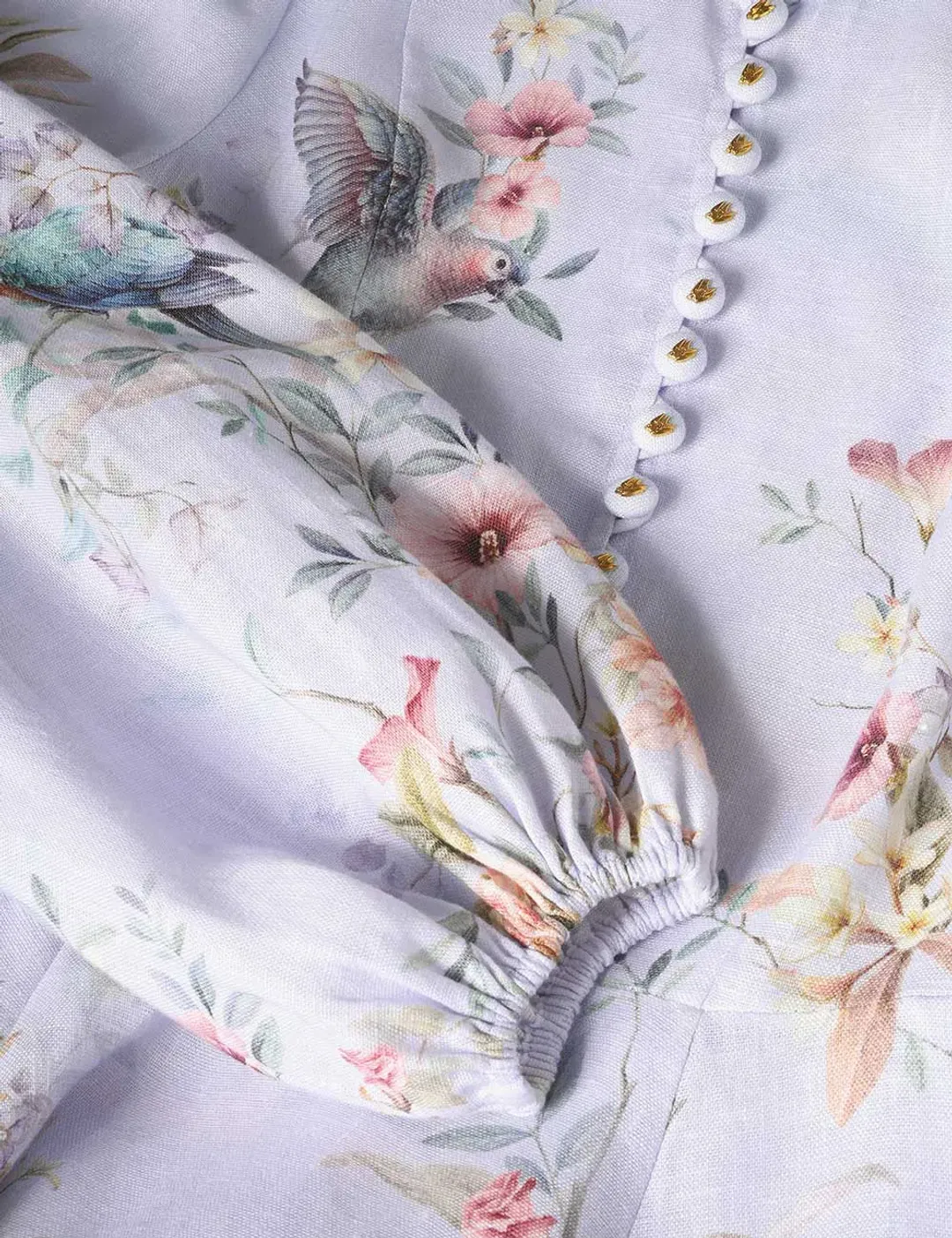 Zimmermann The Rebellion Button Mini Dress in Blue Aviar Size 1/Au 10  for rent on The Volte - main image