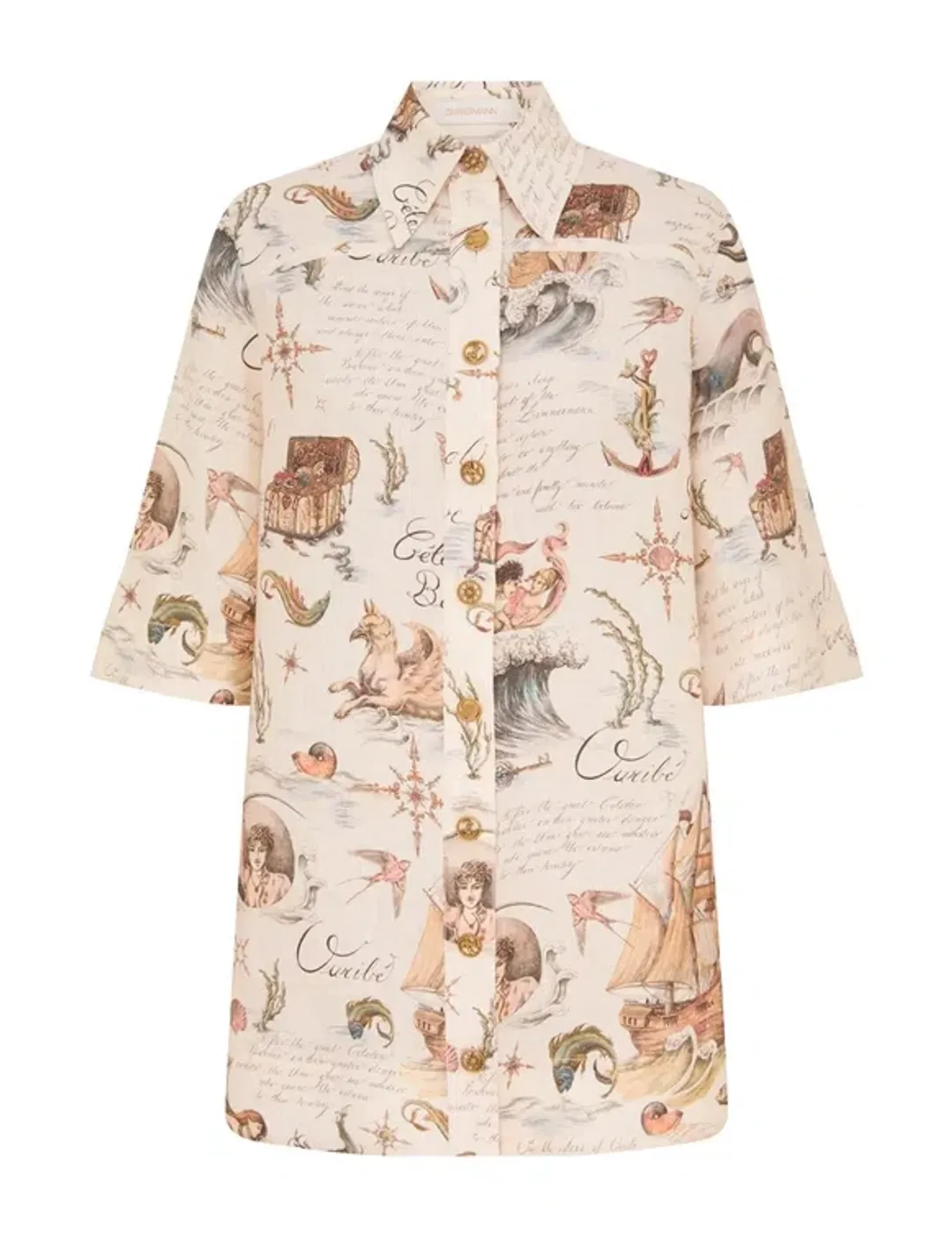 Zimmermann Tunic Mini Dress in Treasure Island Size 1 / AU 10  for rent on The Volte - main image
