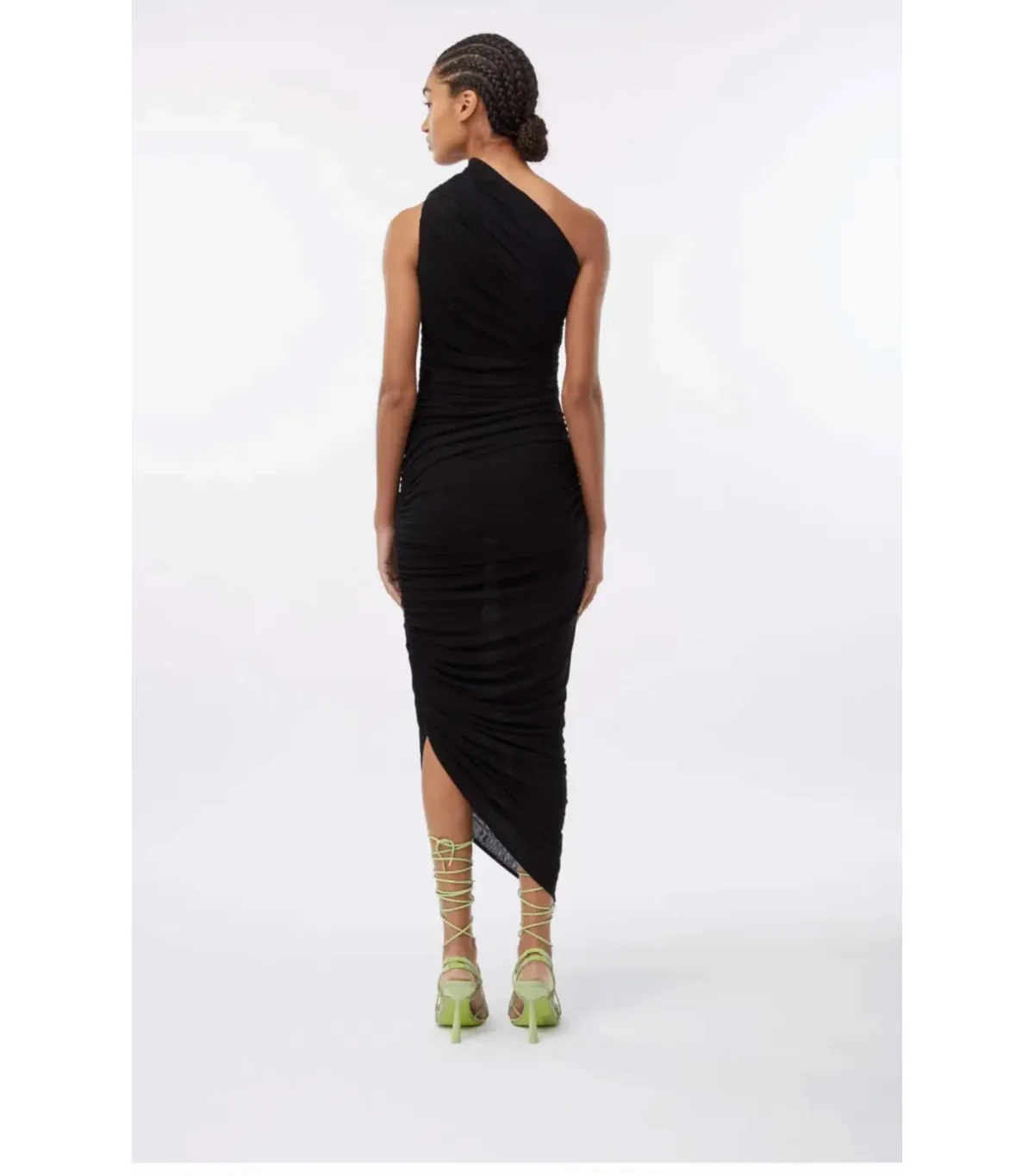 Gauge81 Ira One Shoulder Draped Jersey Dress Black Size AU 6 - Image 4