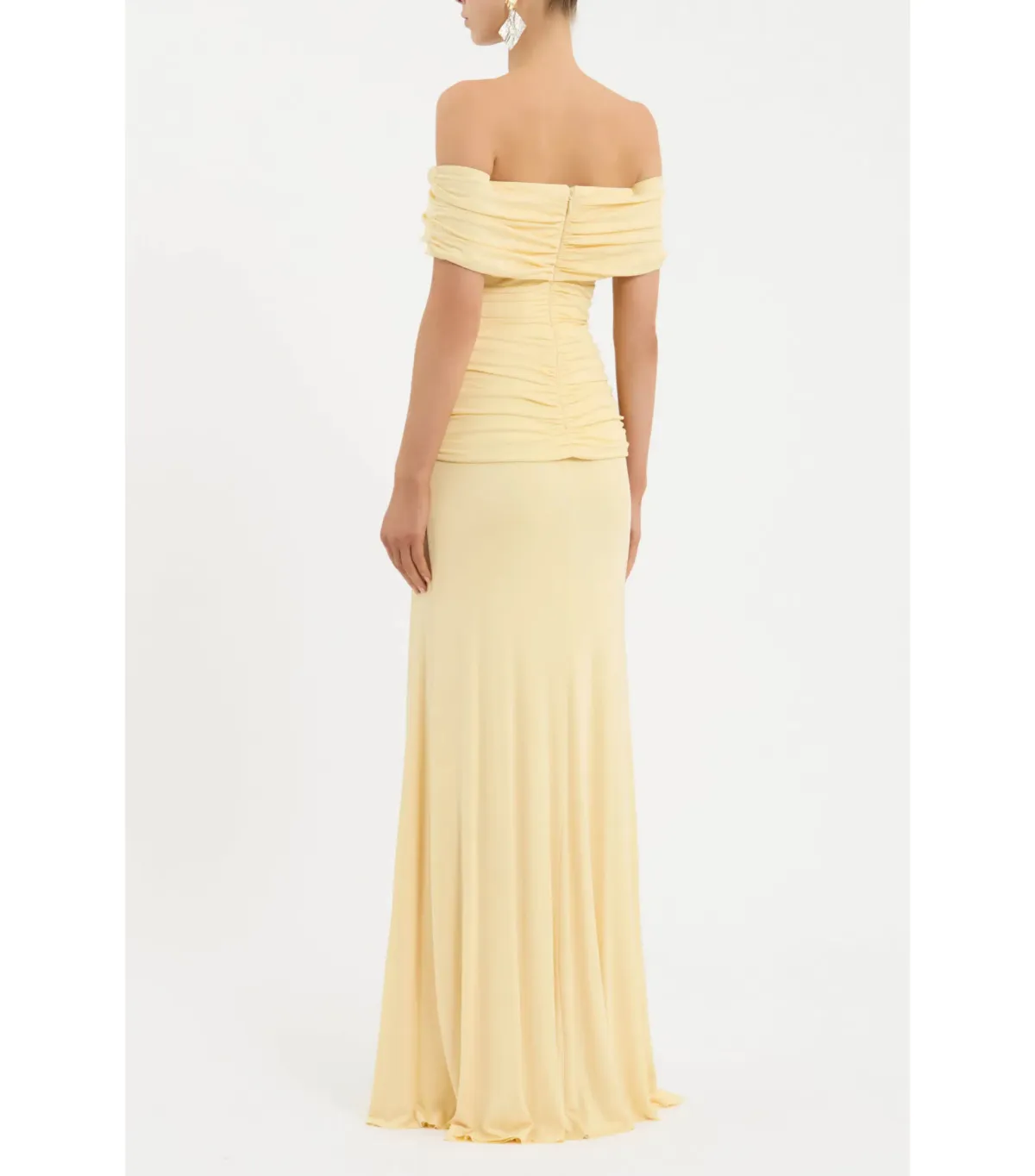 Rebecca Vallance Zaley Off The Shoulder Maxi Dress Yellow Size AU 6 - Image 2