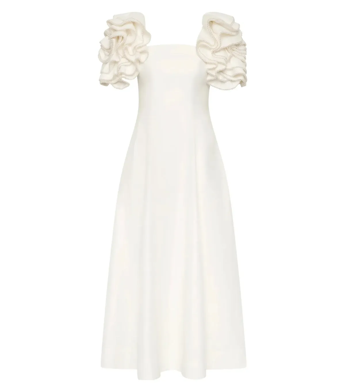 Aje Twyla Midi Dress Ivory Size AU 8 - Image 6