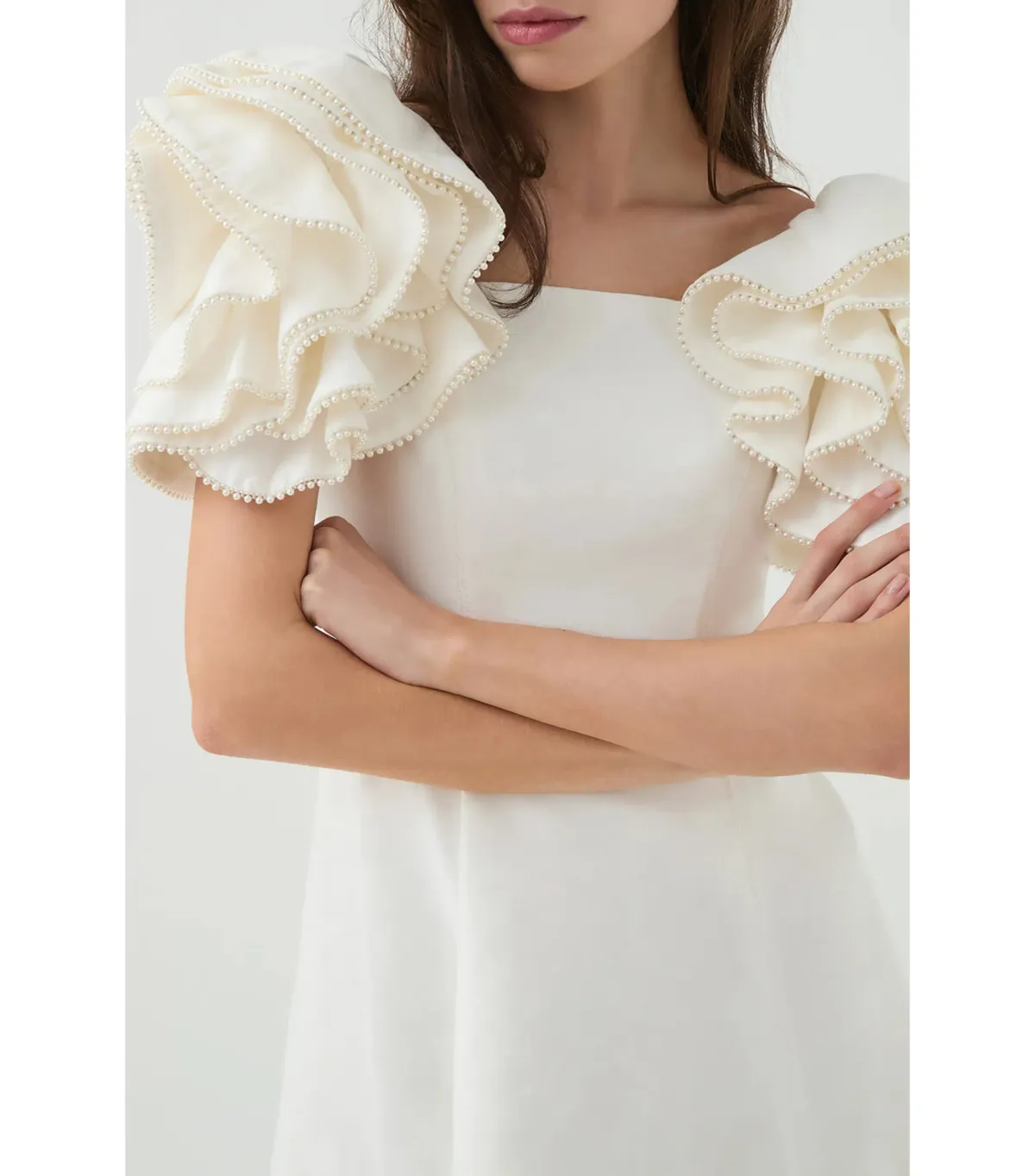 Aje Twyla Midi Dress Ivory Size AU 8 - Image 2